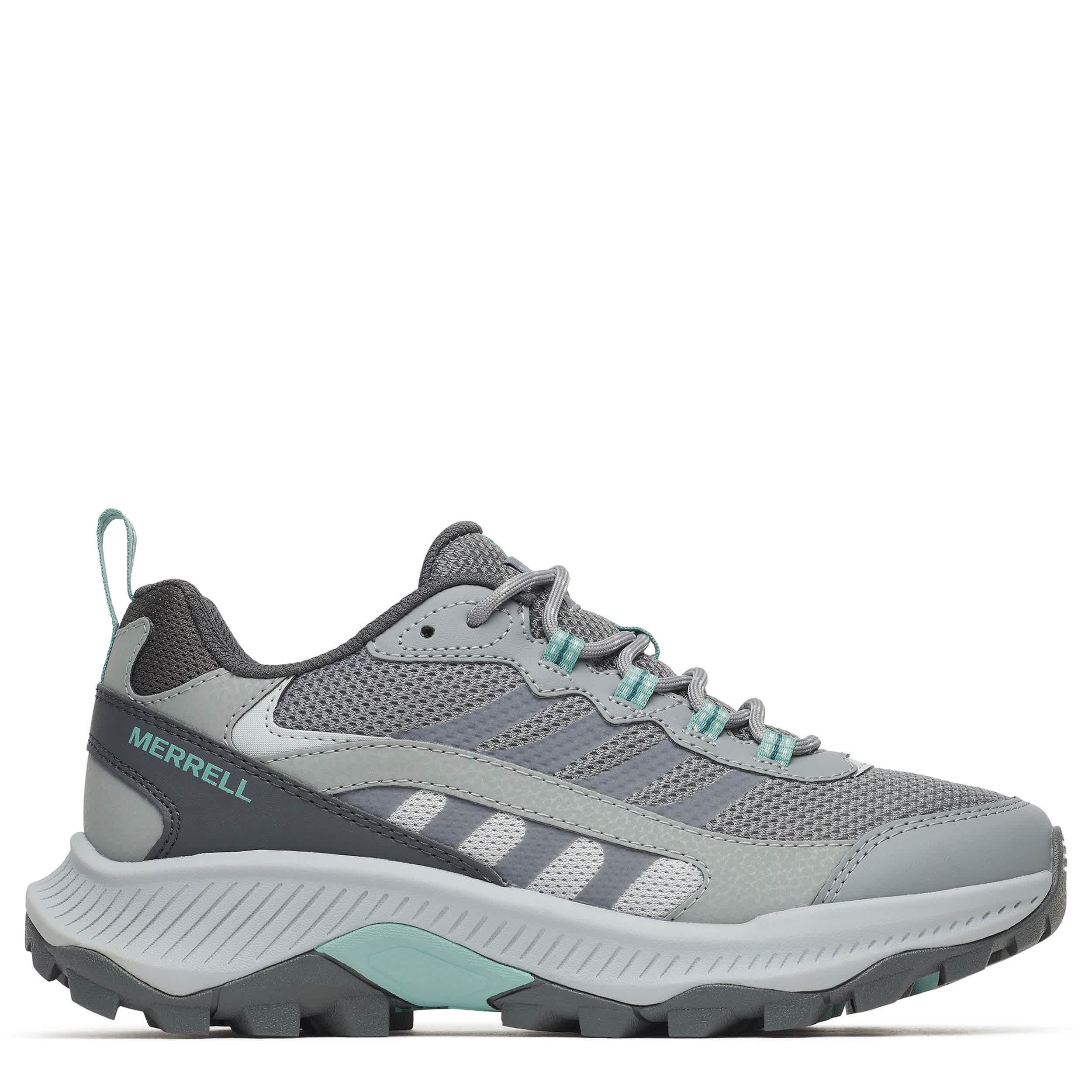 MERRELL-WOMENS SPEED STRIKE 2 HIKING SHOE-PLATINUM & LIGHT BLUE