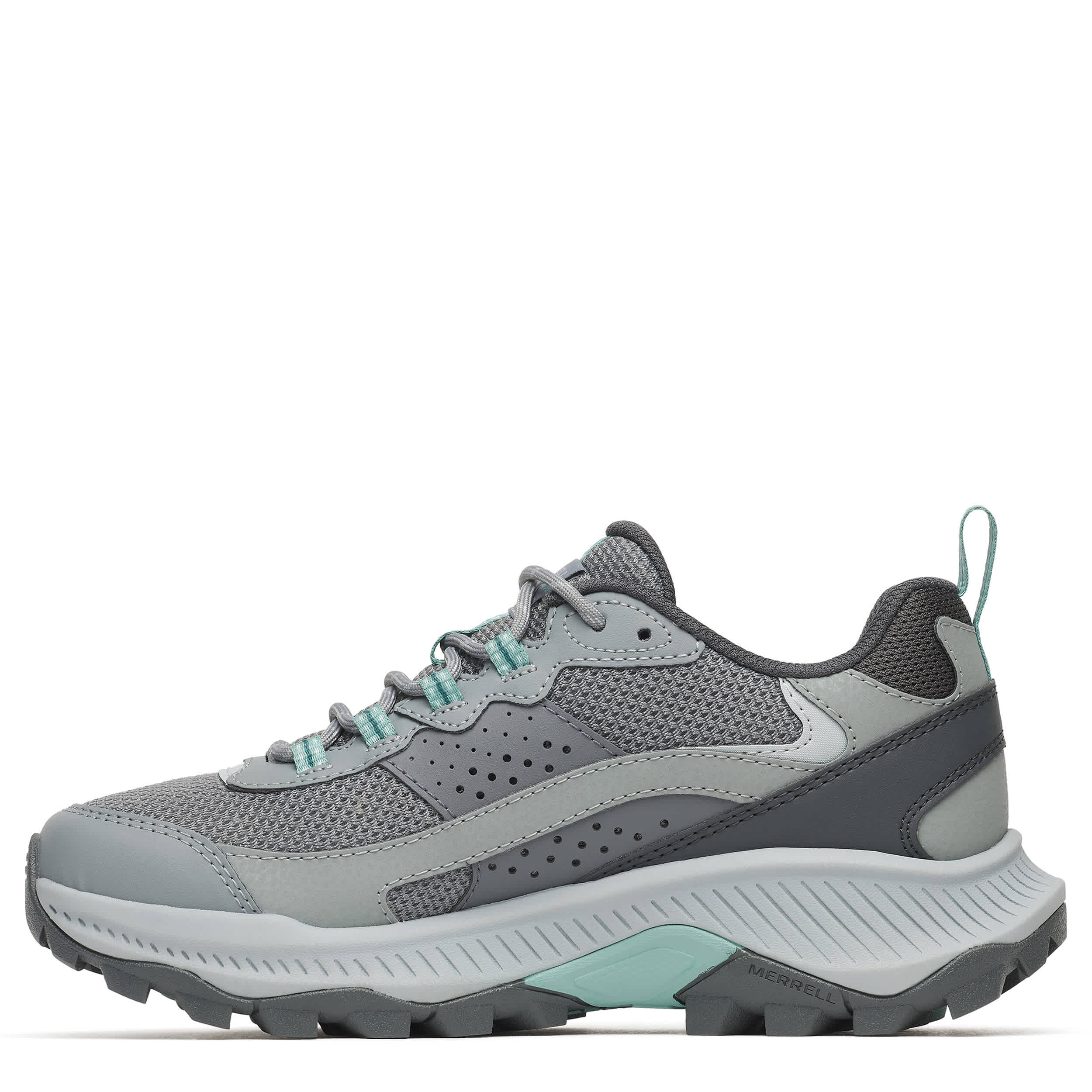 MERRELL-WOMENS SPEED STRIKE 2 HIKING SHOE-PLATINUM & LIGHT BLUE