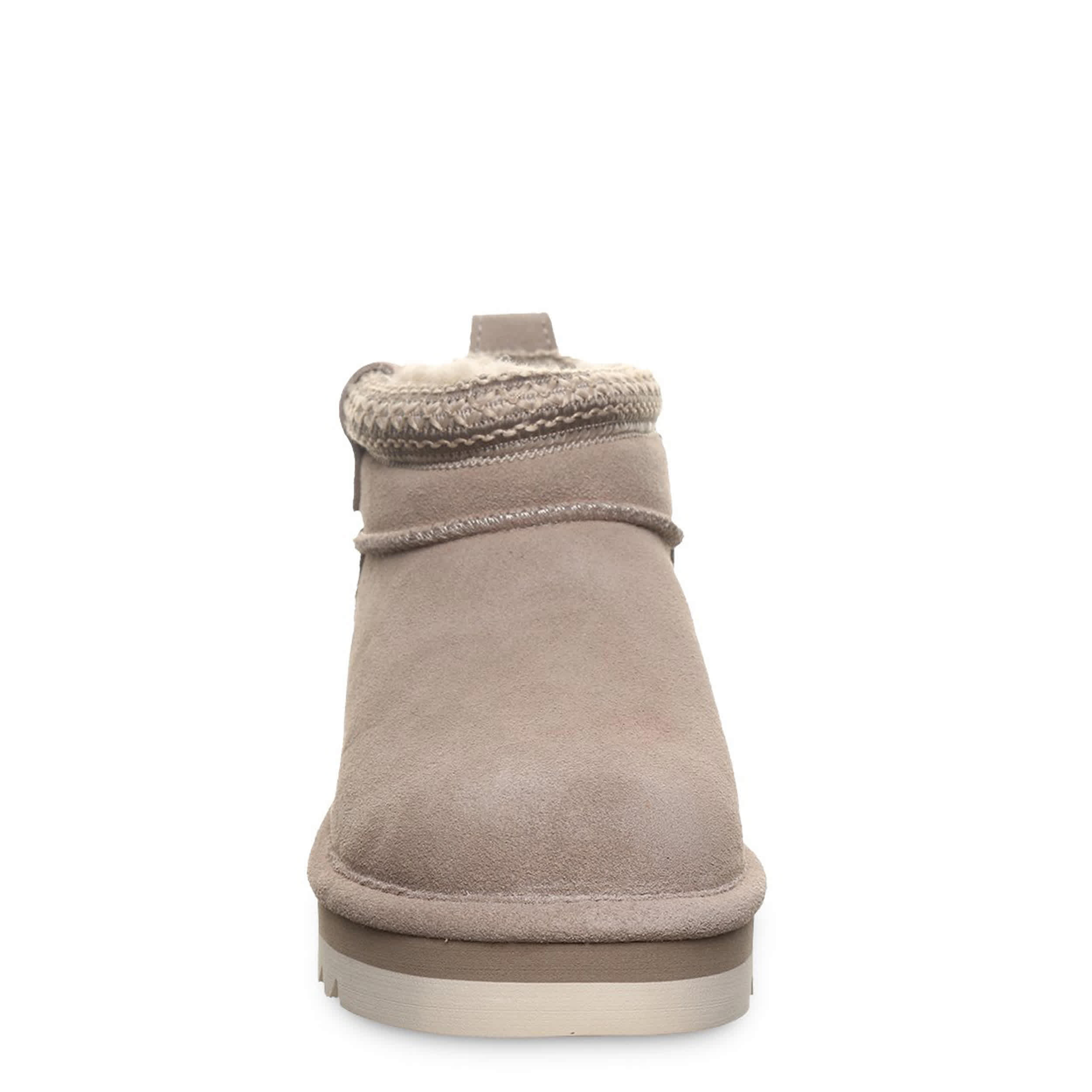 BEARPAW-WOMENS LANGLY FUR BOOT-STONE & 