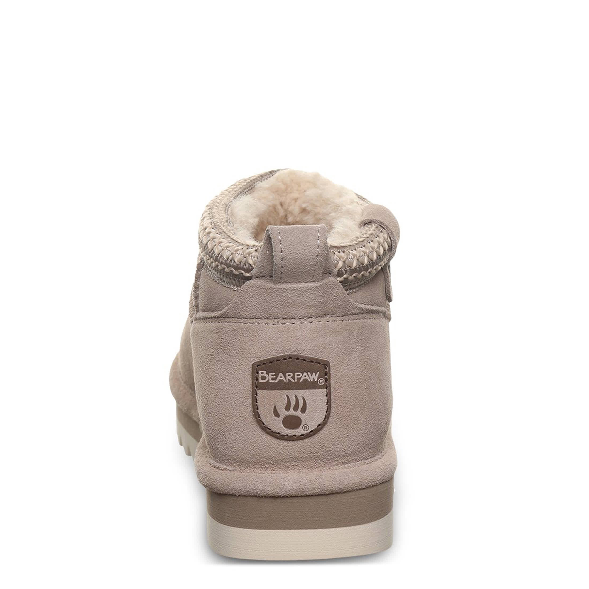 BEARPAW-WOMENS LANGLY FUR BOOT-STONE & 