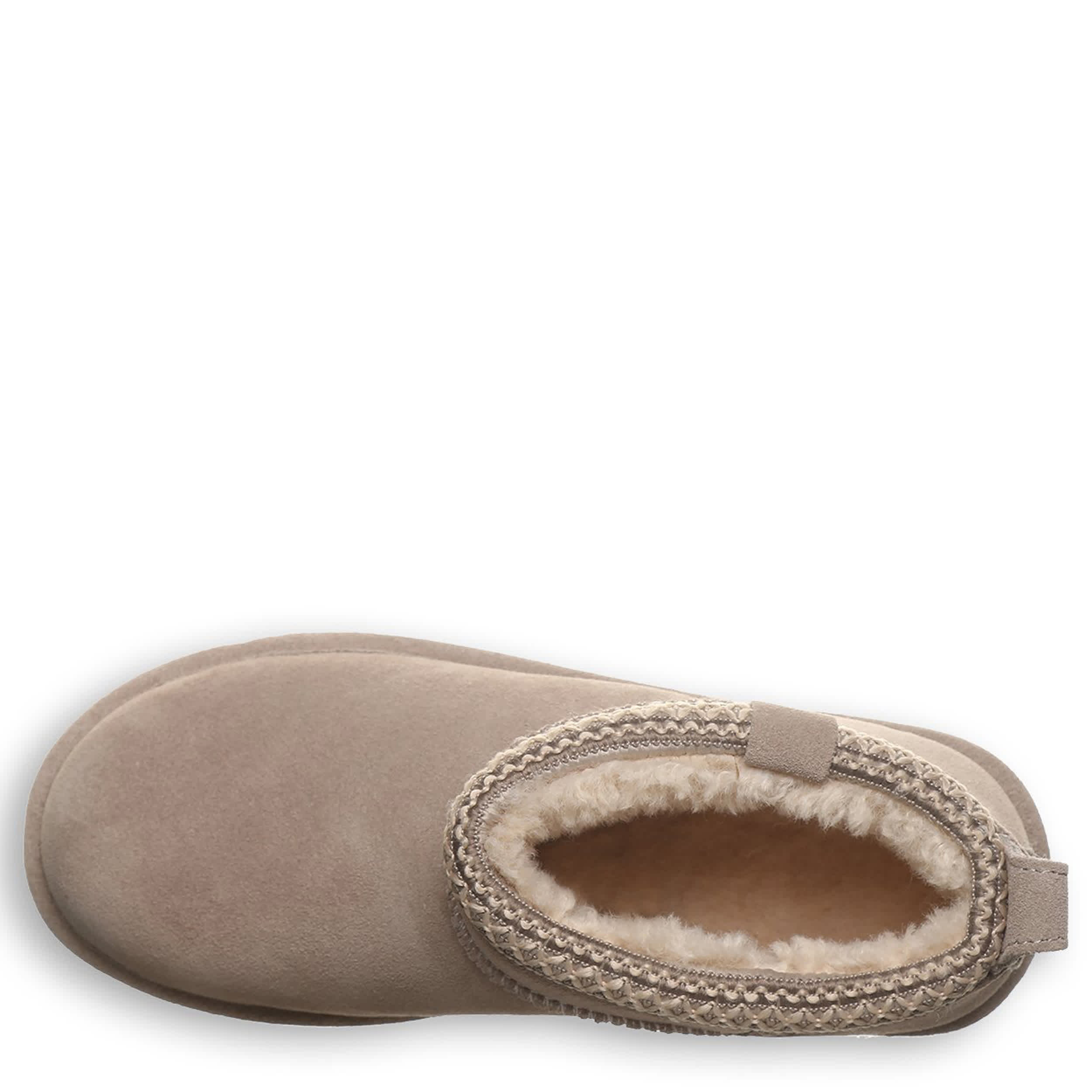 BEARPAW-WOMENS LANGLY FUR BOOT-STONE & 