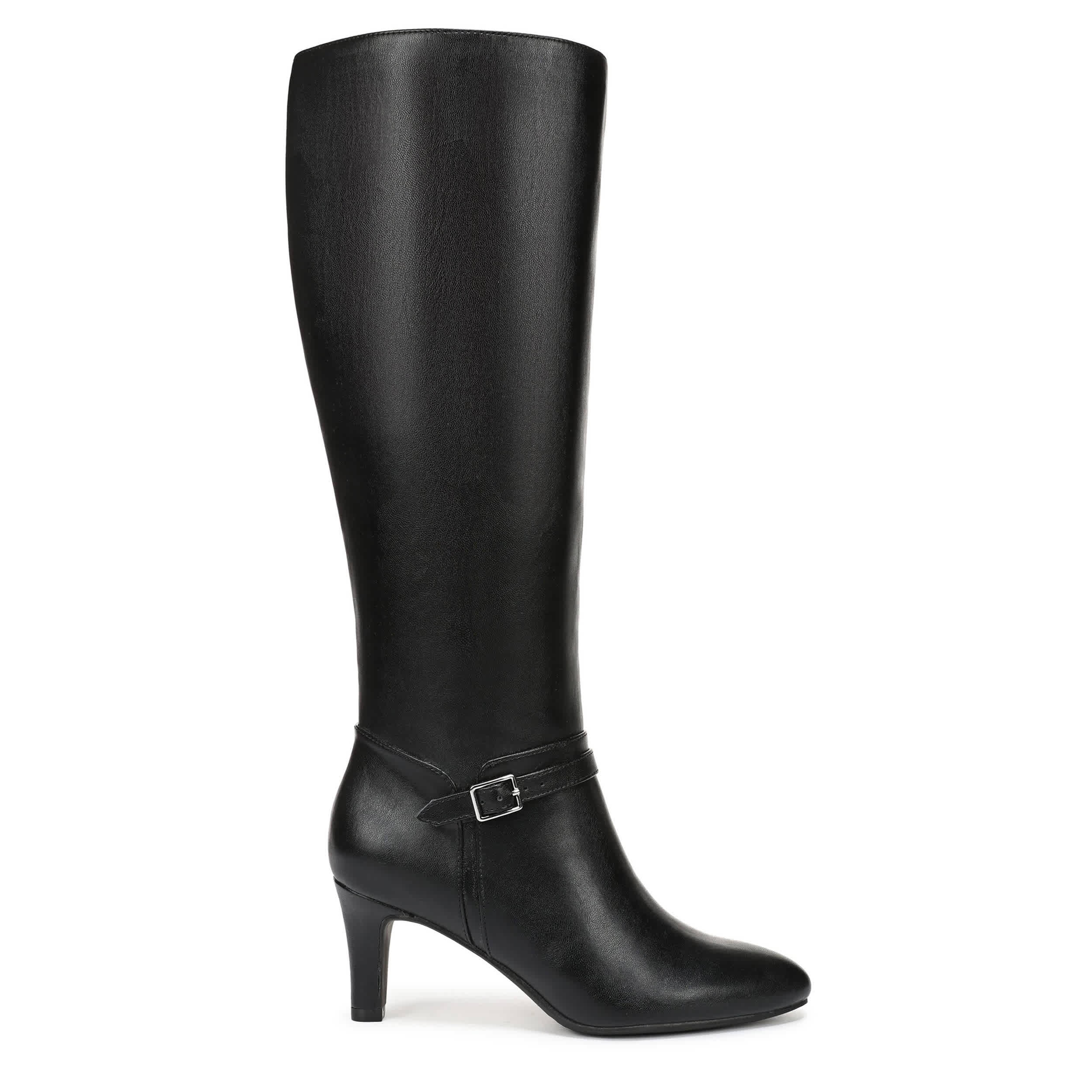 LIFESTRIDE-WOMENS GLENORE DRESS BOOT WIDE SHAFT-BLACK & 