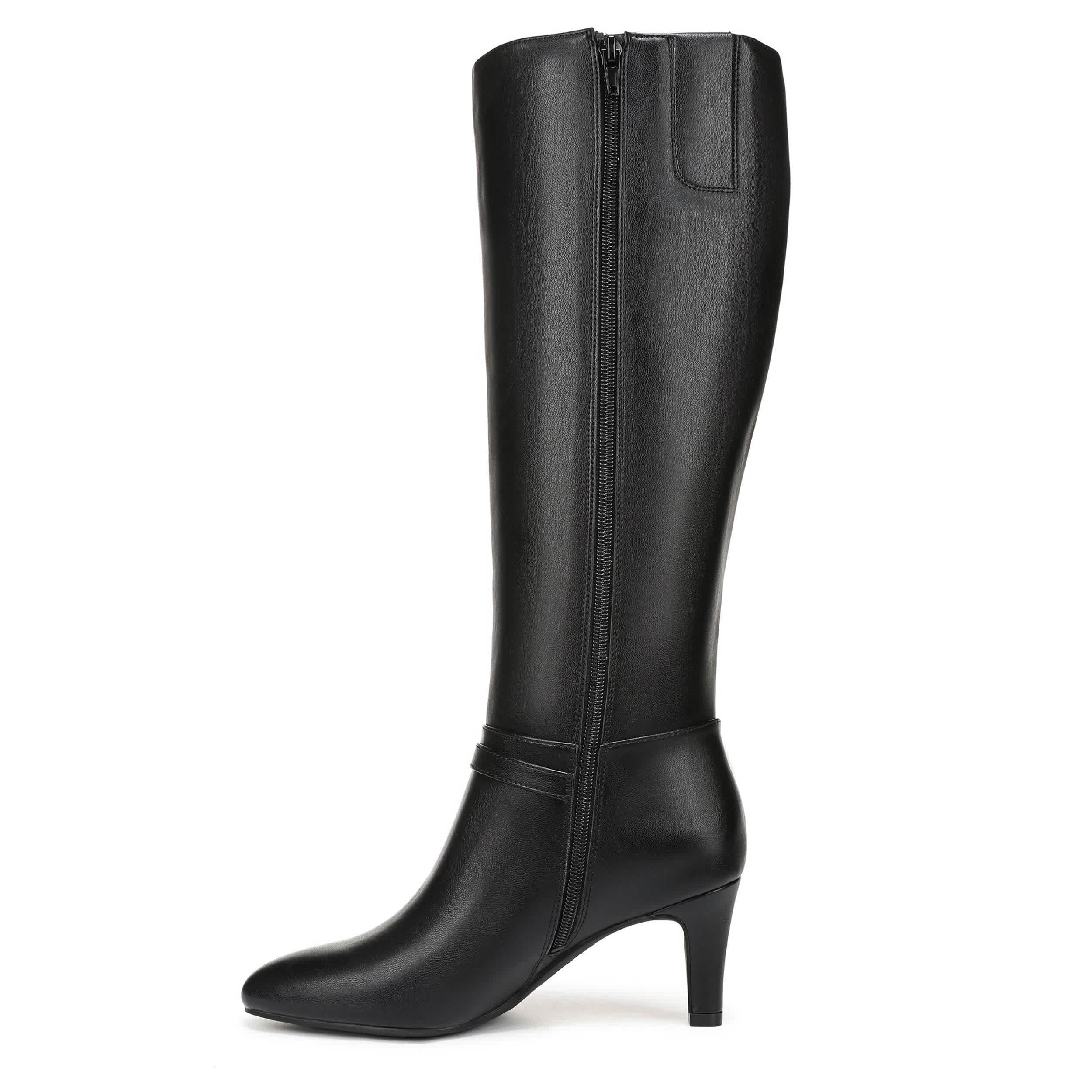 LIFESTRIDE-WOMENS GLENORE DRESS BOOT WIDE SHAFT-BLACK & 
