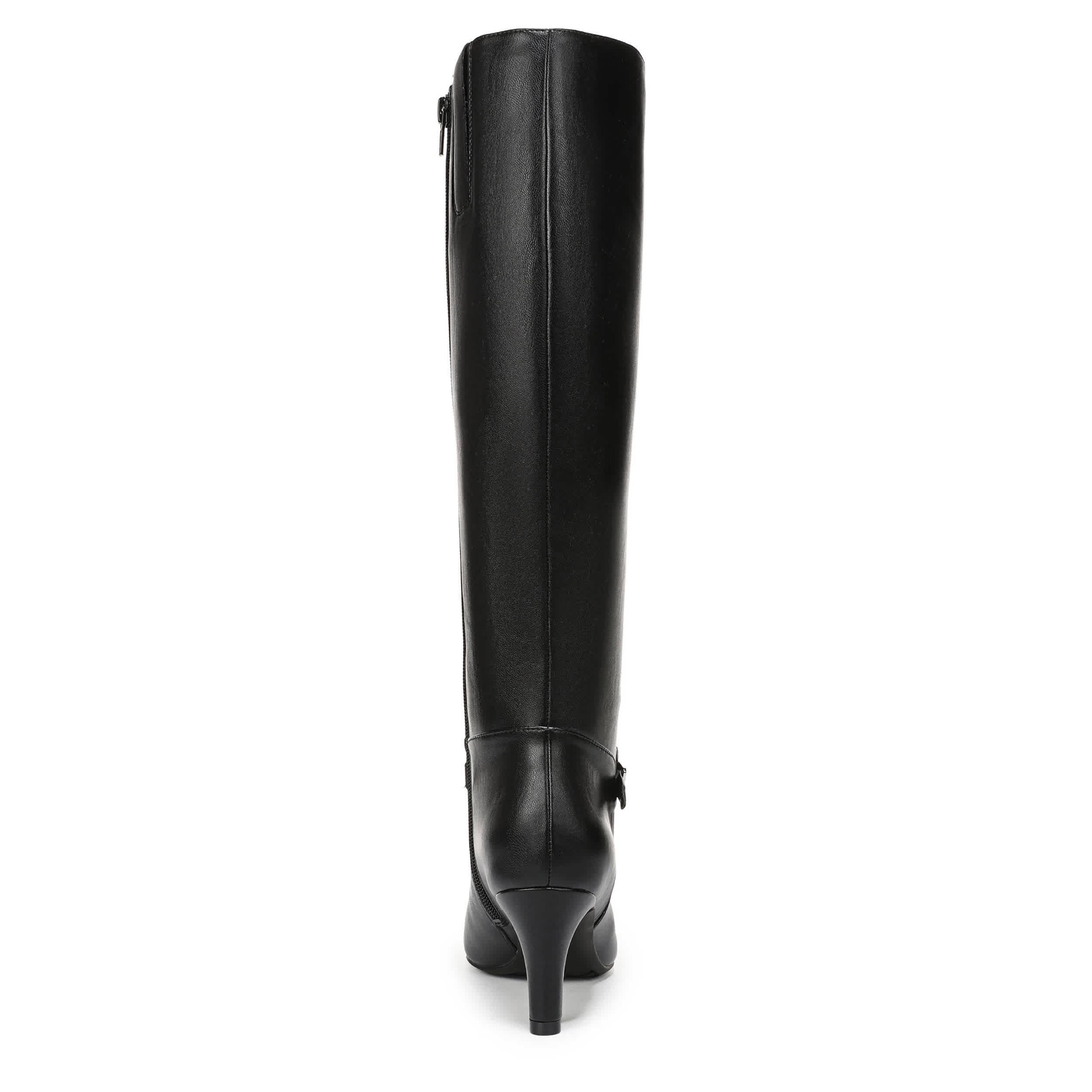 LIFESTRIDE-WOMENS GLENORE DRESS BOOT WIDE SHAFT-BLACK & 