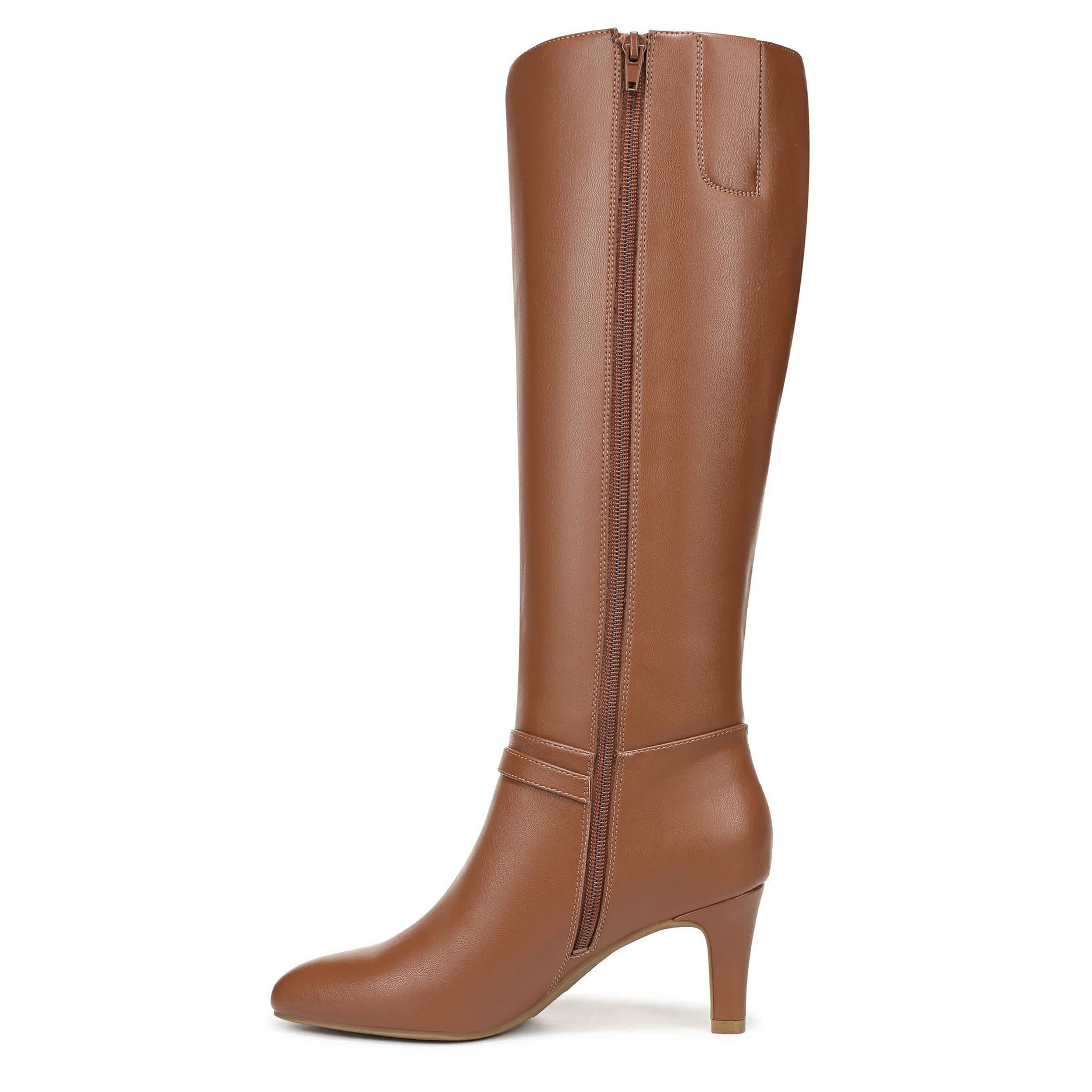 LIFESTRIDE-WOMENS GLENORE DRESS BOOT WIDE SHAFT-COGNAC & 