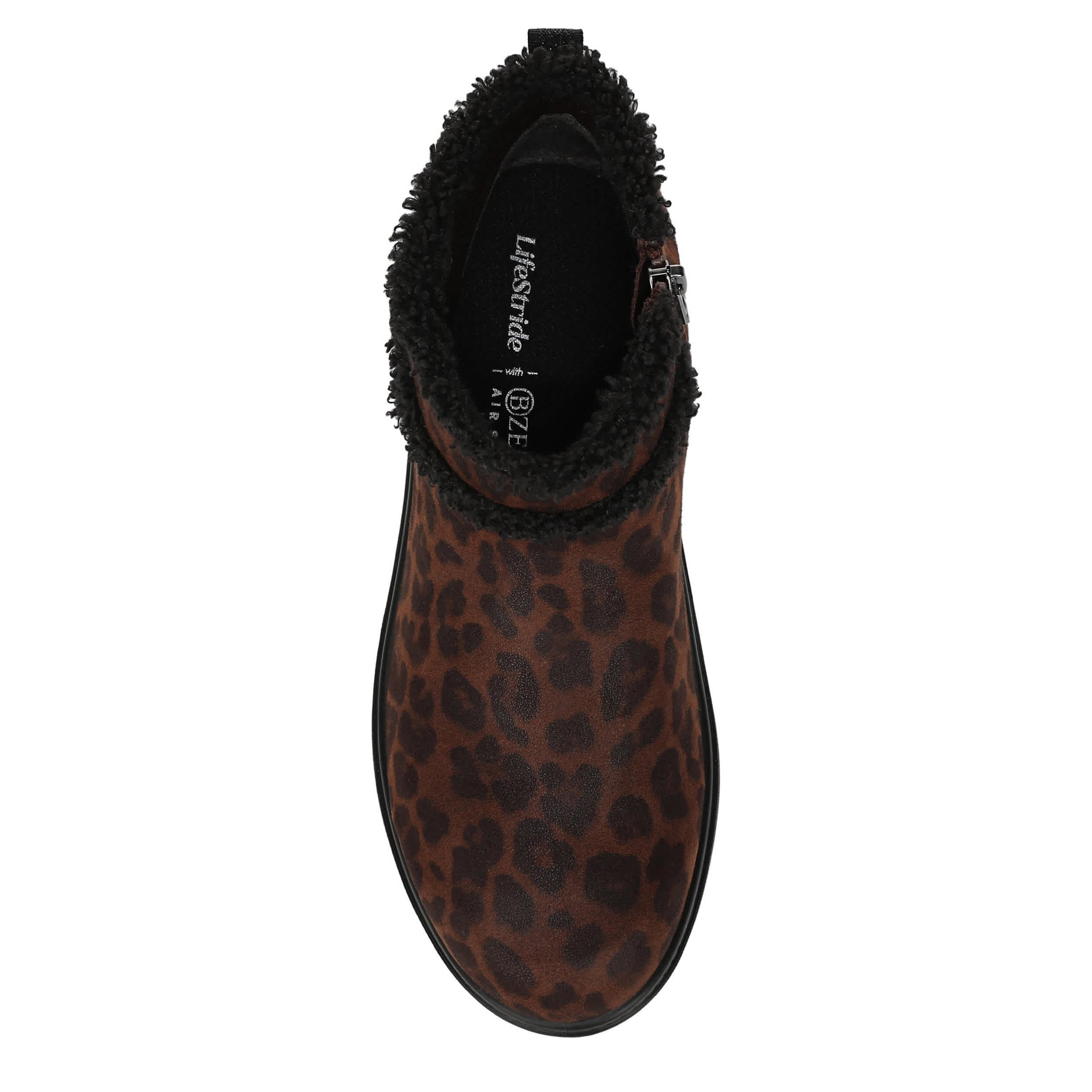 LIFESTRIDE-WOMENS BIRCH BOOT-DARK BROWN & LEOPARD
