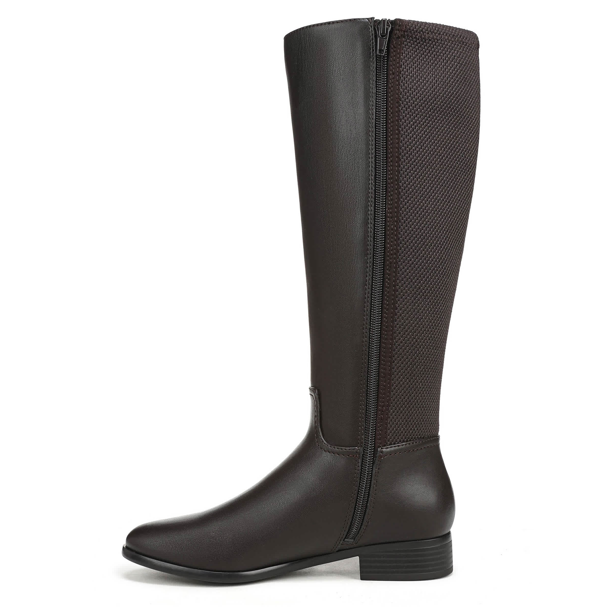 LIFESTRIDE-WOMENS SARAH TALL BOOT WIDE SHAFT-DARK BROWN & 