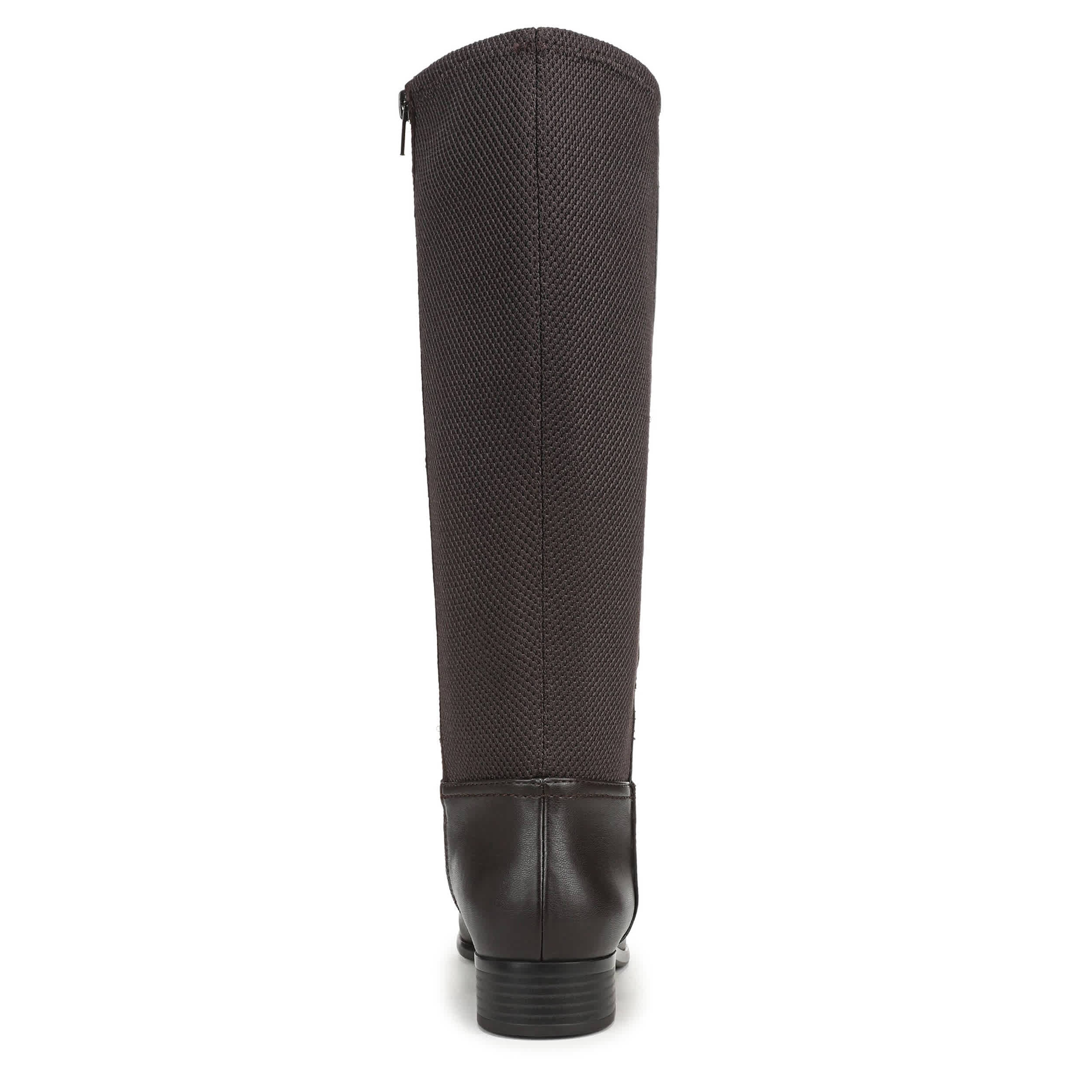 LIFESTRIDE-WOMENS SARAH TALL BOOT WIDE SHAFT-DARK BROWN & 