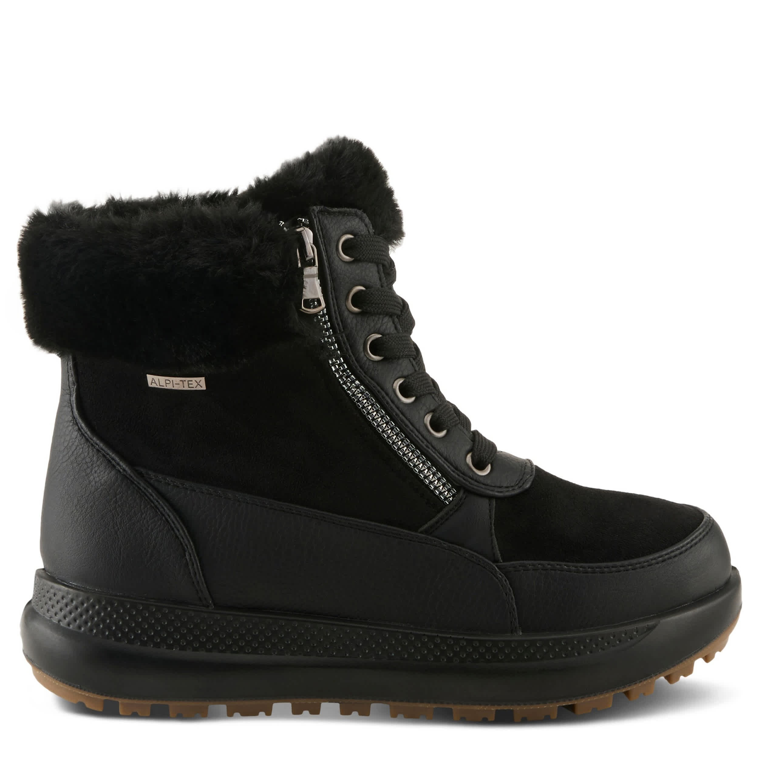 Flexus-WOMENS BURRELL LACE UP BOOT-BLACK & 
