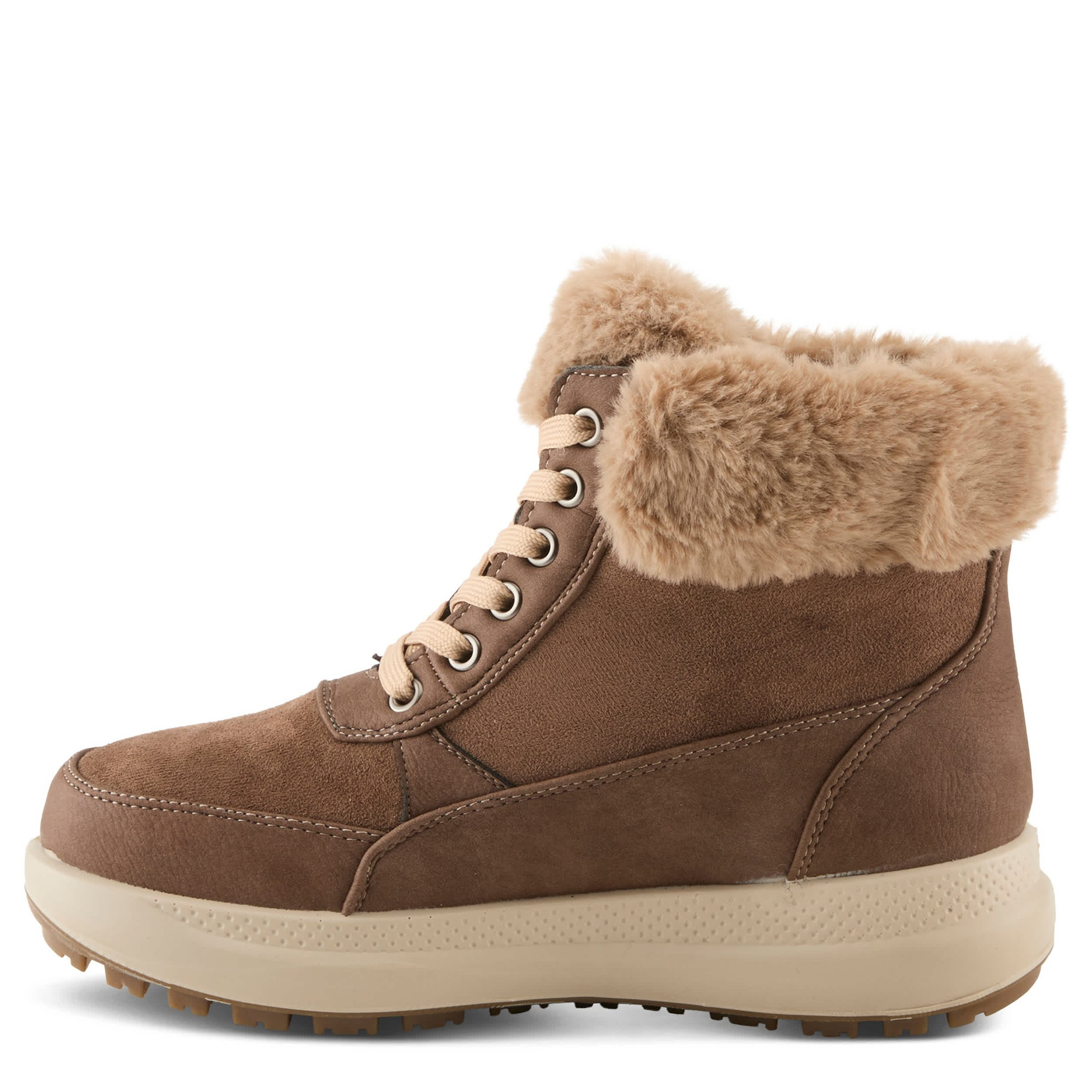 Flexus-WOMENS BURRELL LACE UP BOOT-BROWN & 