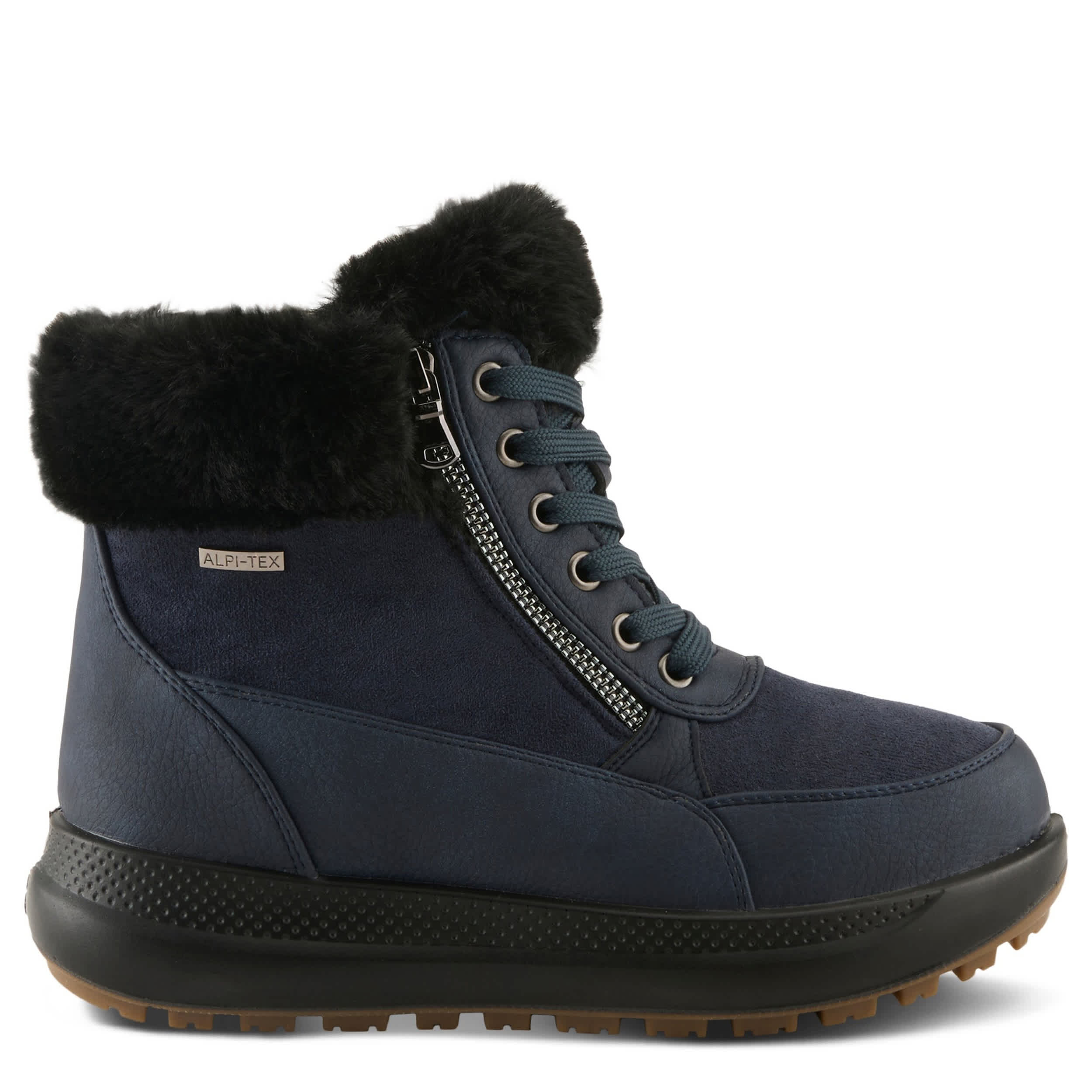 Flexus-WOMENS BURRELL LACE UP BOOT-NAVY & 