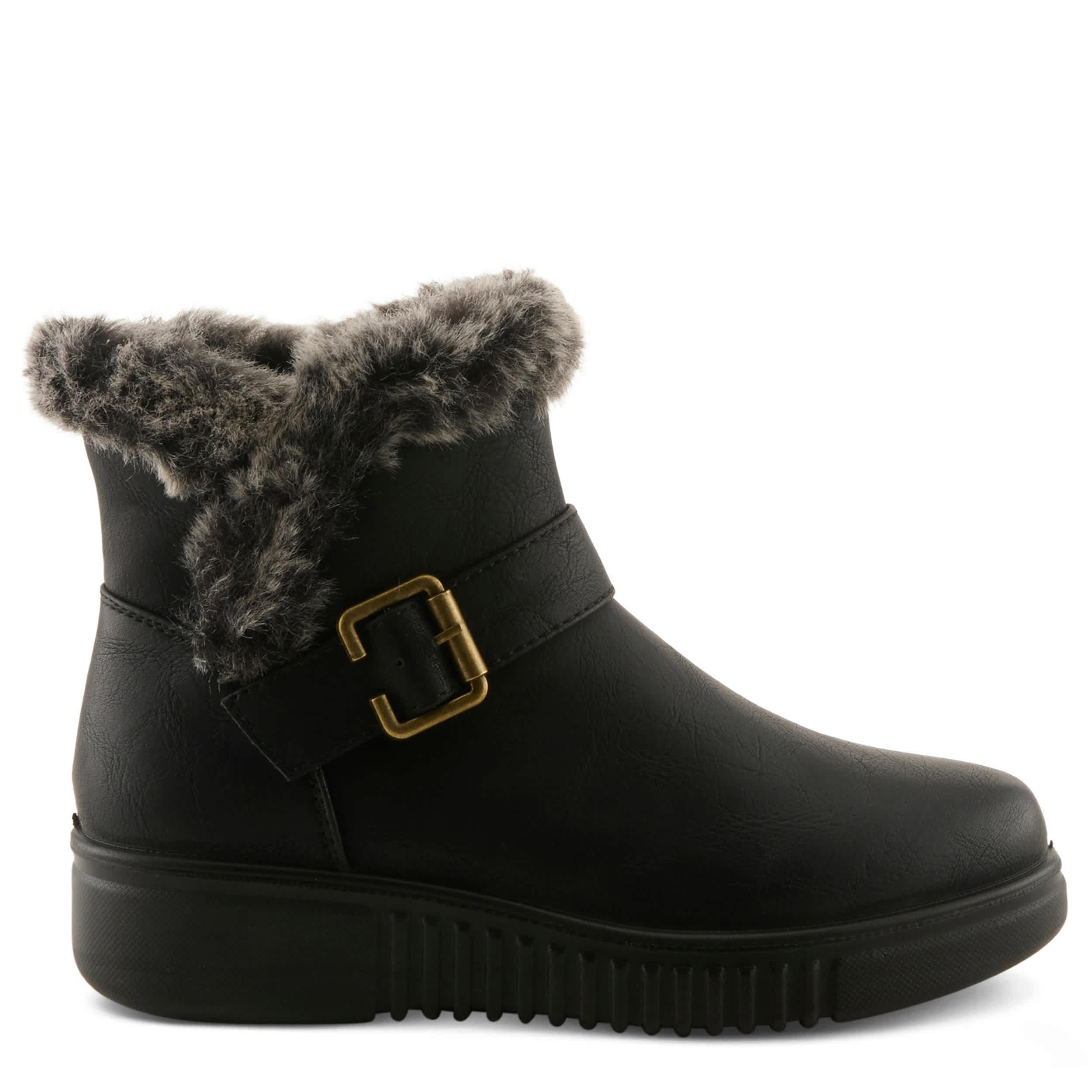 Flexus-WOMENS CAMDRIA BOOT FAUX FUR-BLACK & 