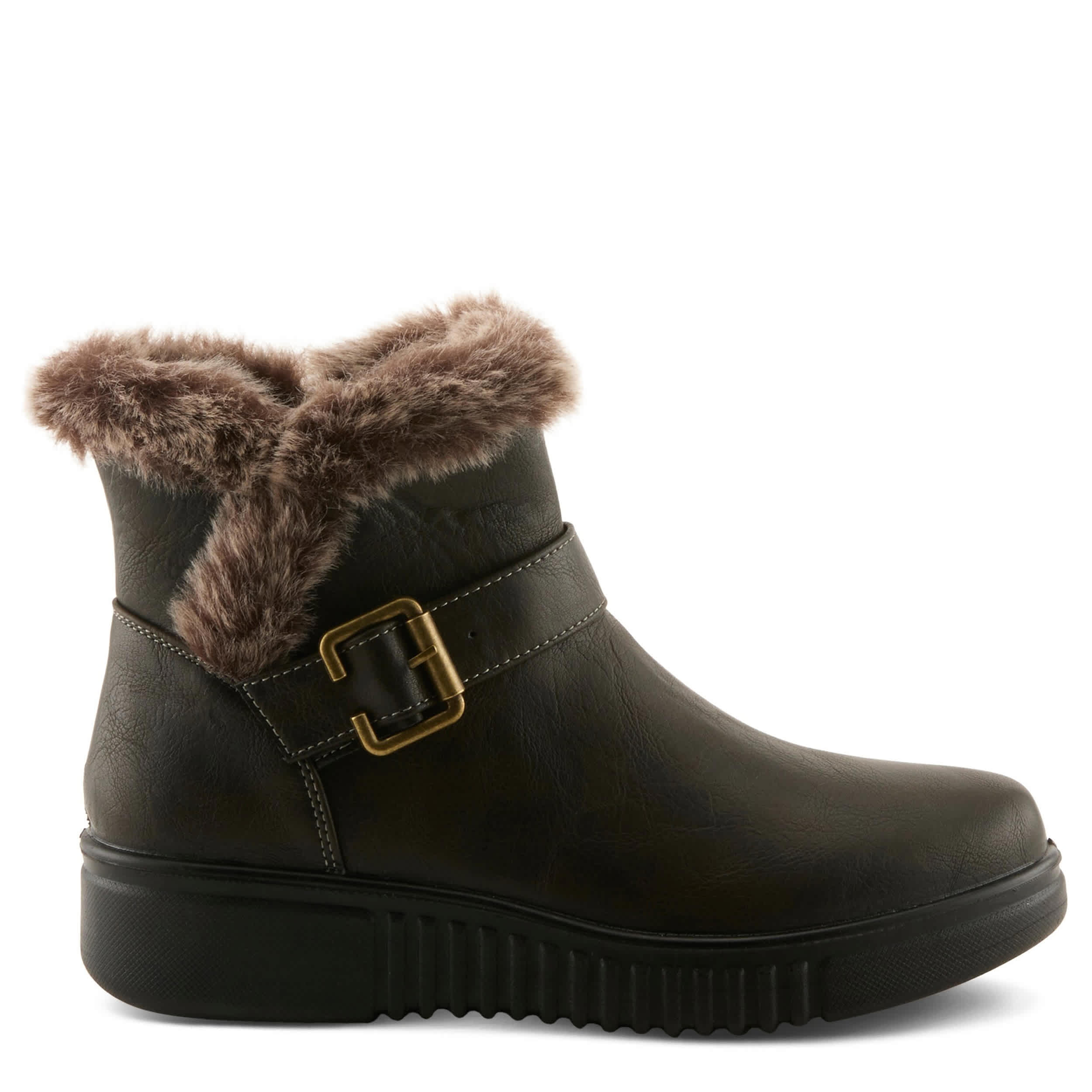 Flexus-WOMENS CAMDRIA BOOT FAUX FUR-OLIVE & 