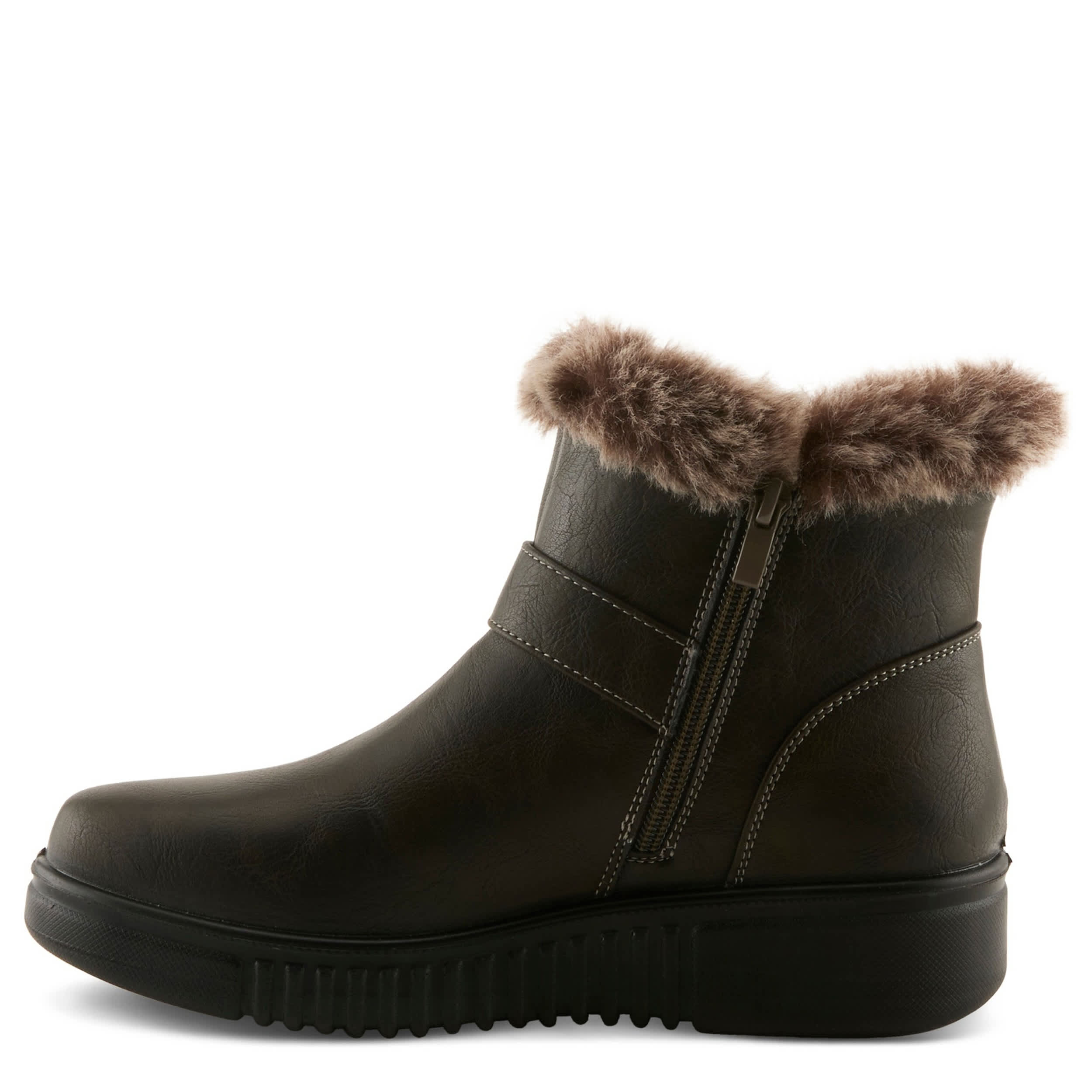 Flexus-WOMENS CAMDRIA BOOT FAUX FUR-OLIVE & 