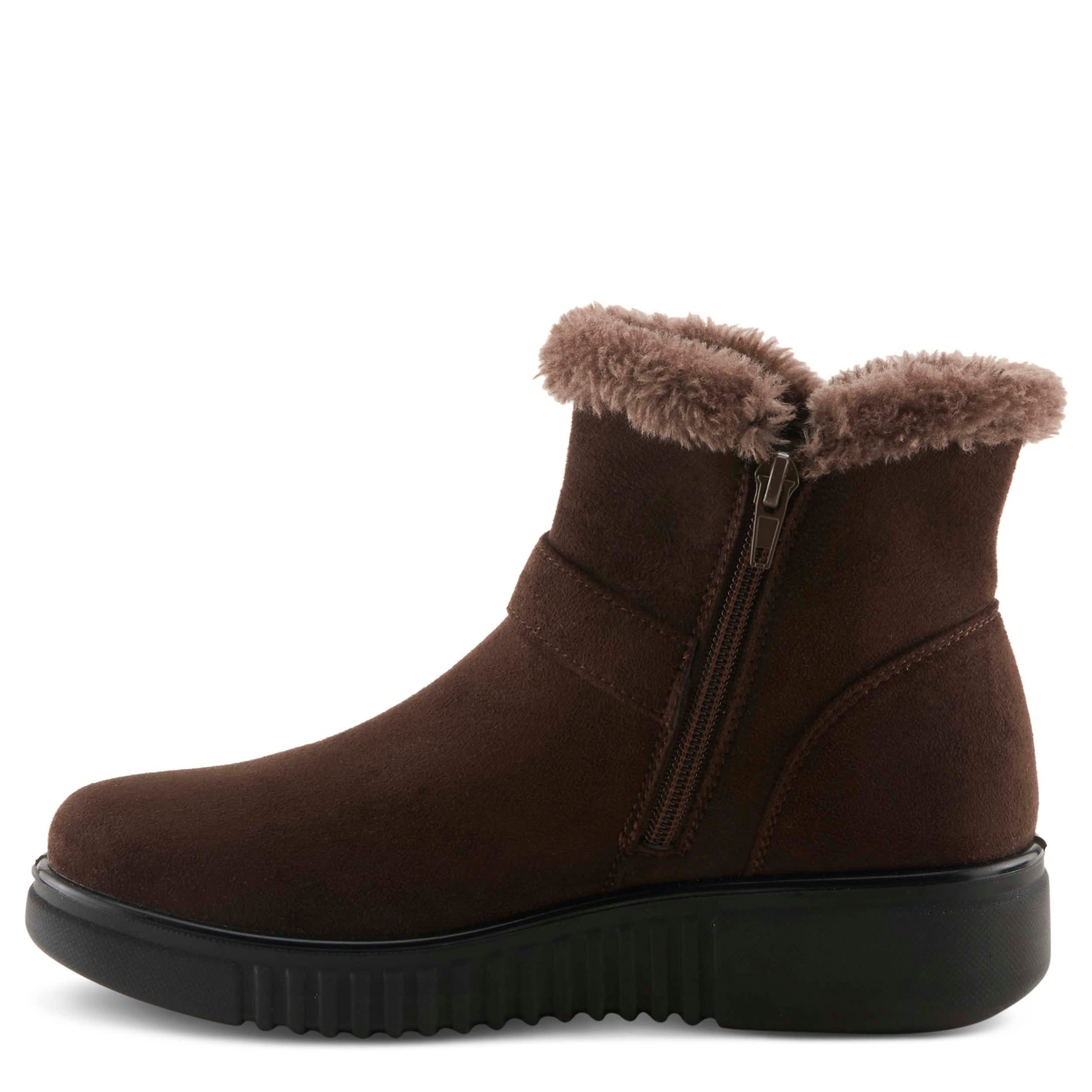 Flexus-WOMENS BADISCO FAUX FUR BOOT-CHOCOLATE & BROWN