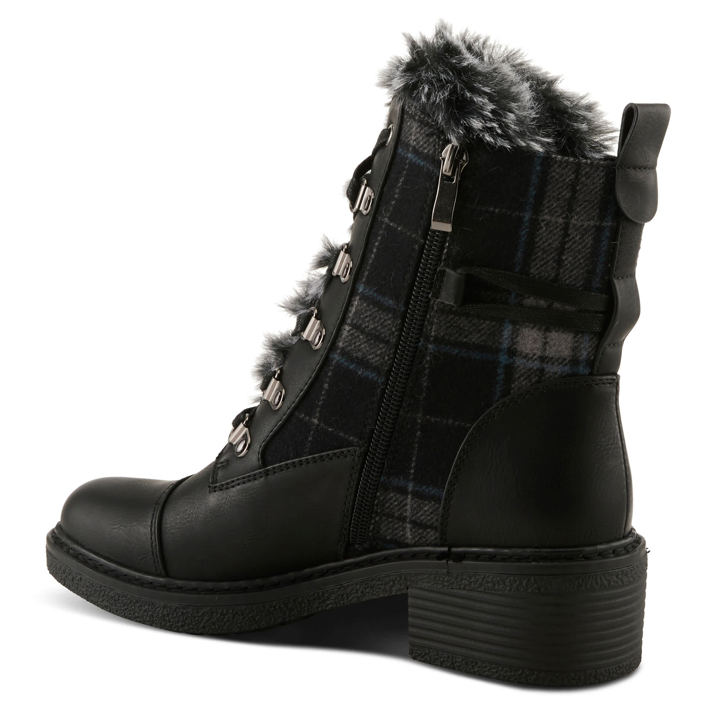 PATRIZIA-WOMENS HILVIA-FLANY BOOTIE-BLACK & PLAID