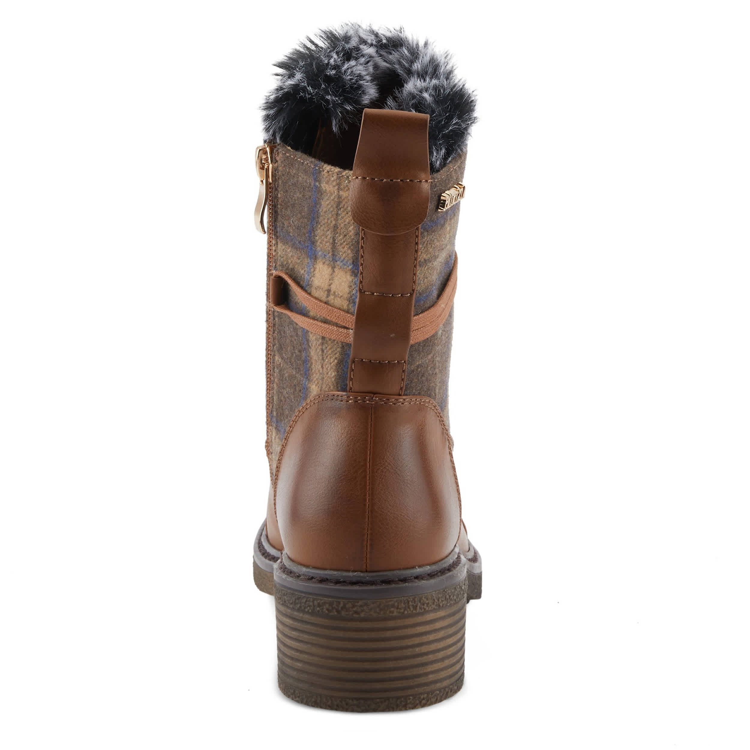 PATRIZIA-WOMENS HILVIA-FLANY BOOTIE-BROWN & PLAID