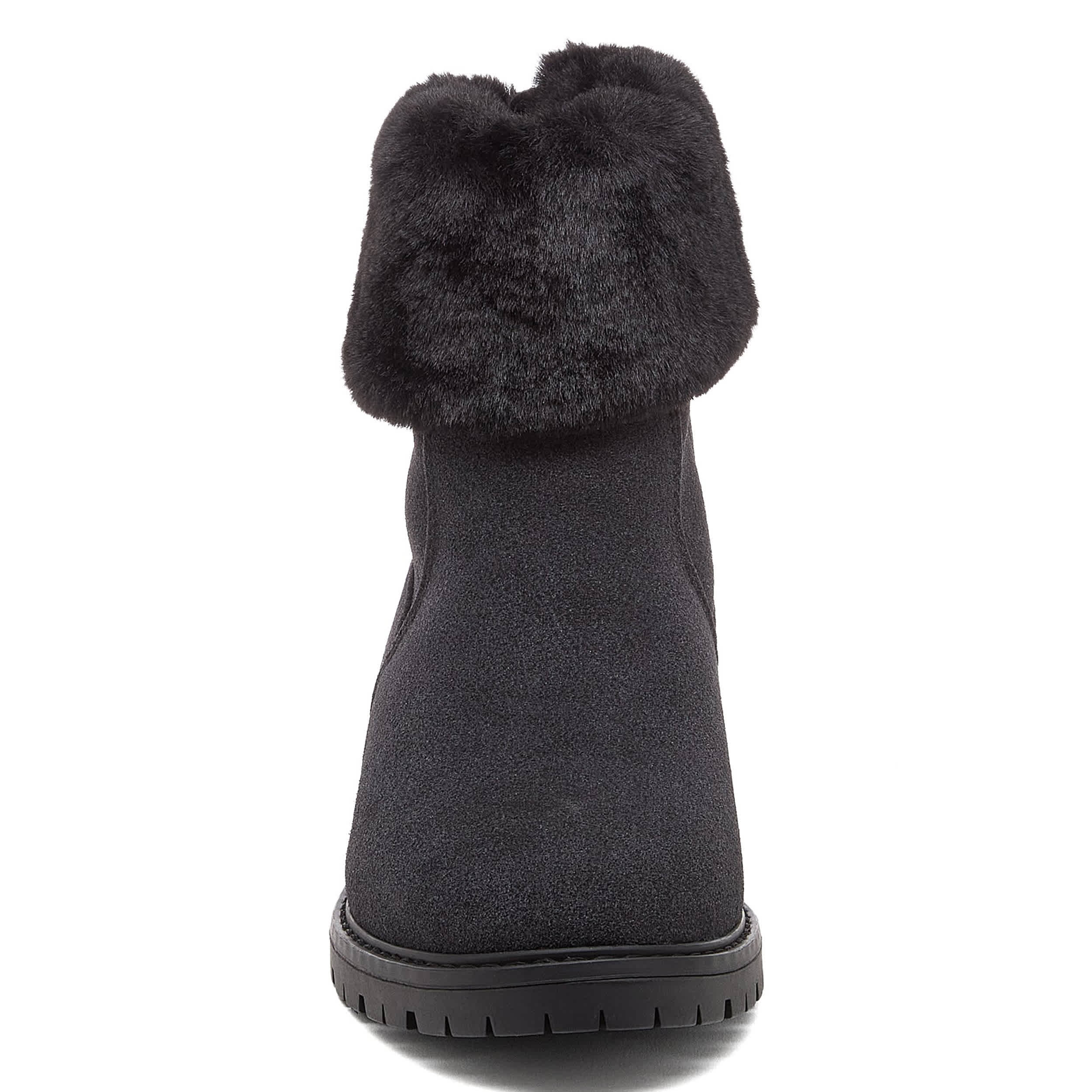 ROCKET DOG-WOMENS NICHE FAUX FUR BOOT-BLACK & 