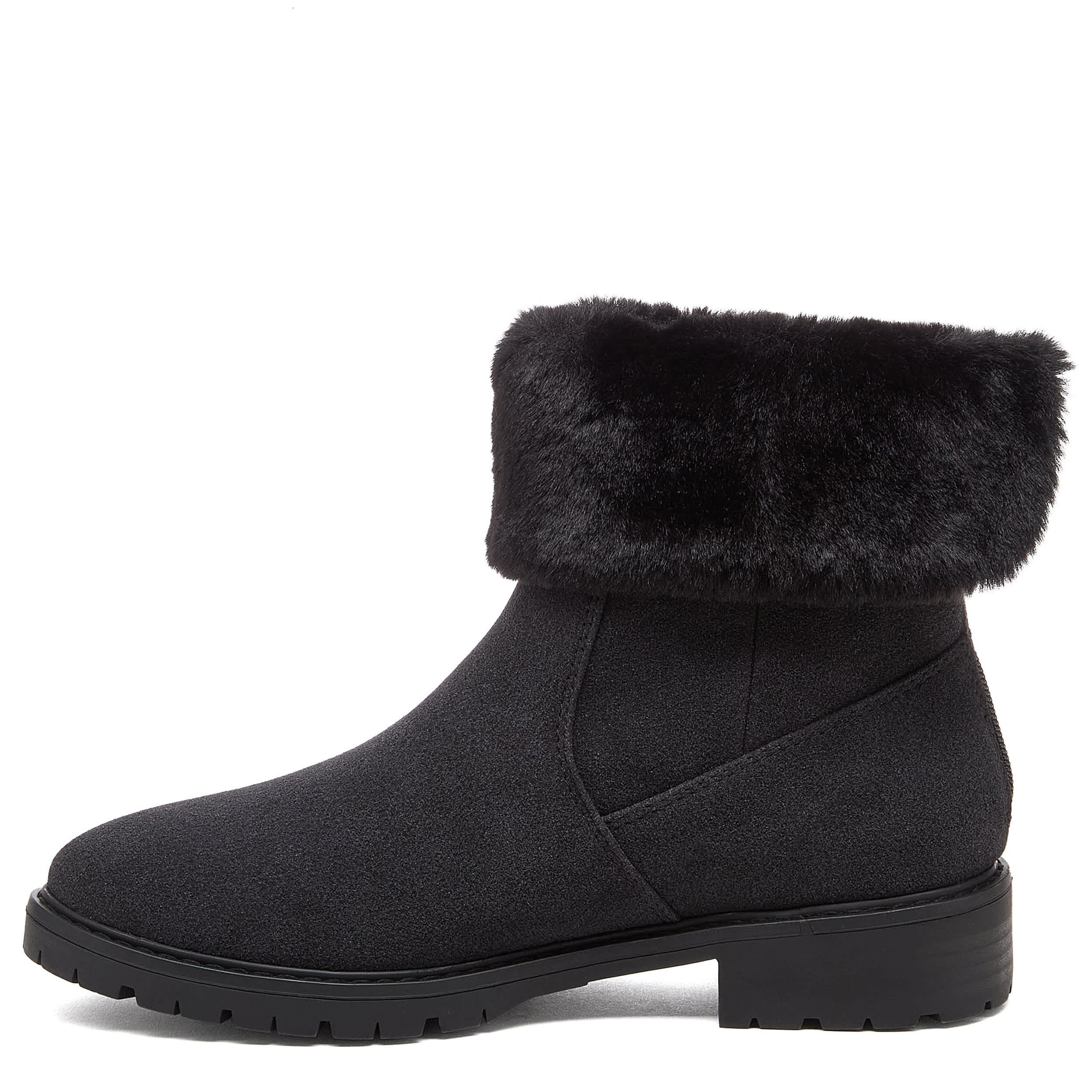 ROCKET DOG-WOMENS NICHE FAUX FUR BOOT-BLACK & 