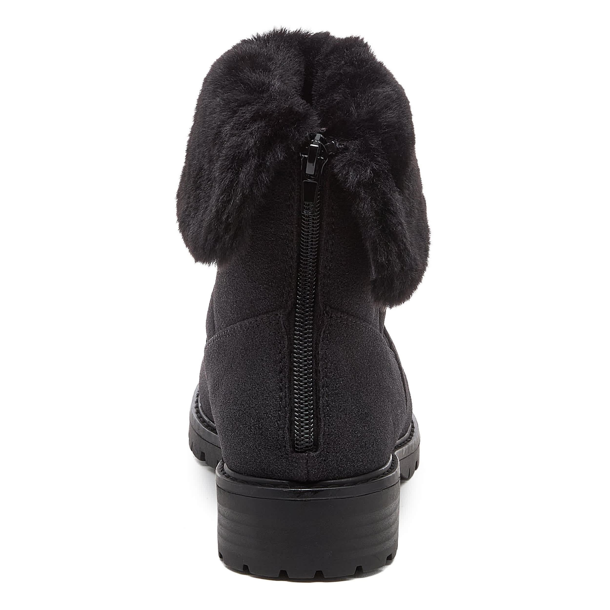 ROCKET DOG-WOMENS NICHE FAUX FUR BOOT-BLACK & 
