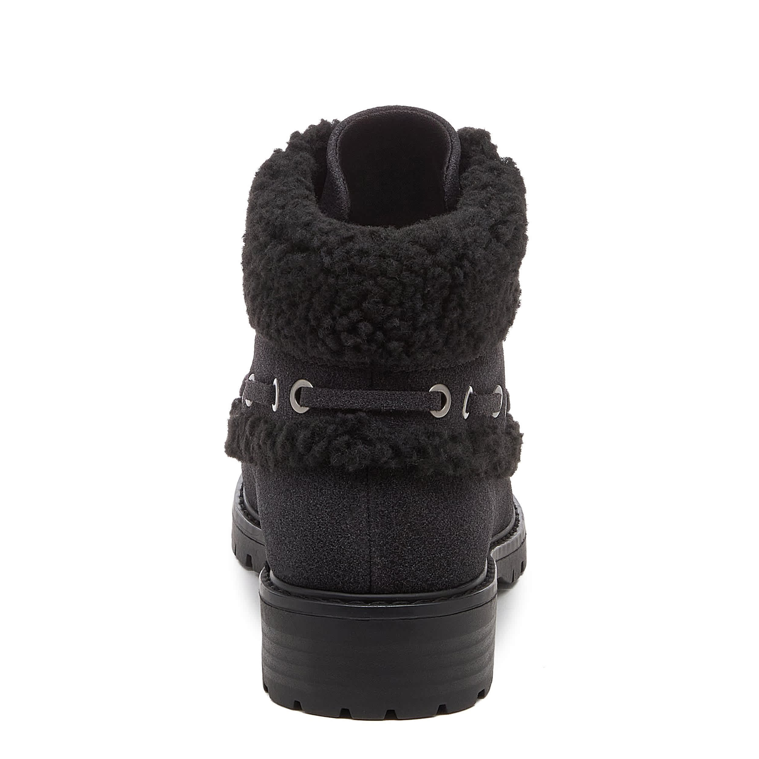 ROCKET DOG-WOMENS NIXIE LAVE UP FAUX FUR BOOT-BLACK & 