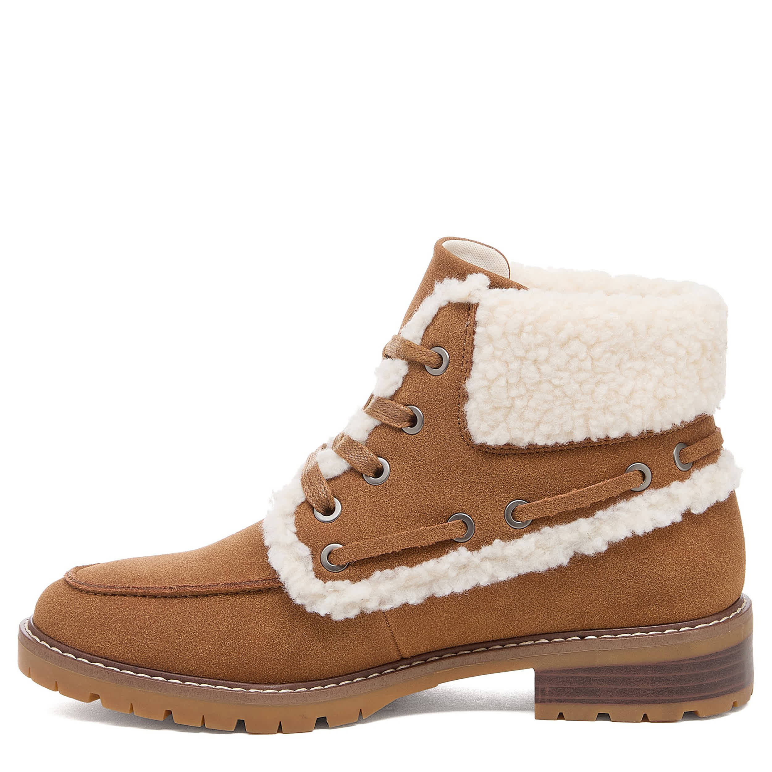 ROCKET DOG-WOMENS NIXIE LAVE UP FAUX FUR BOOT-COGNAC & 