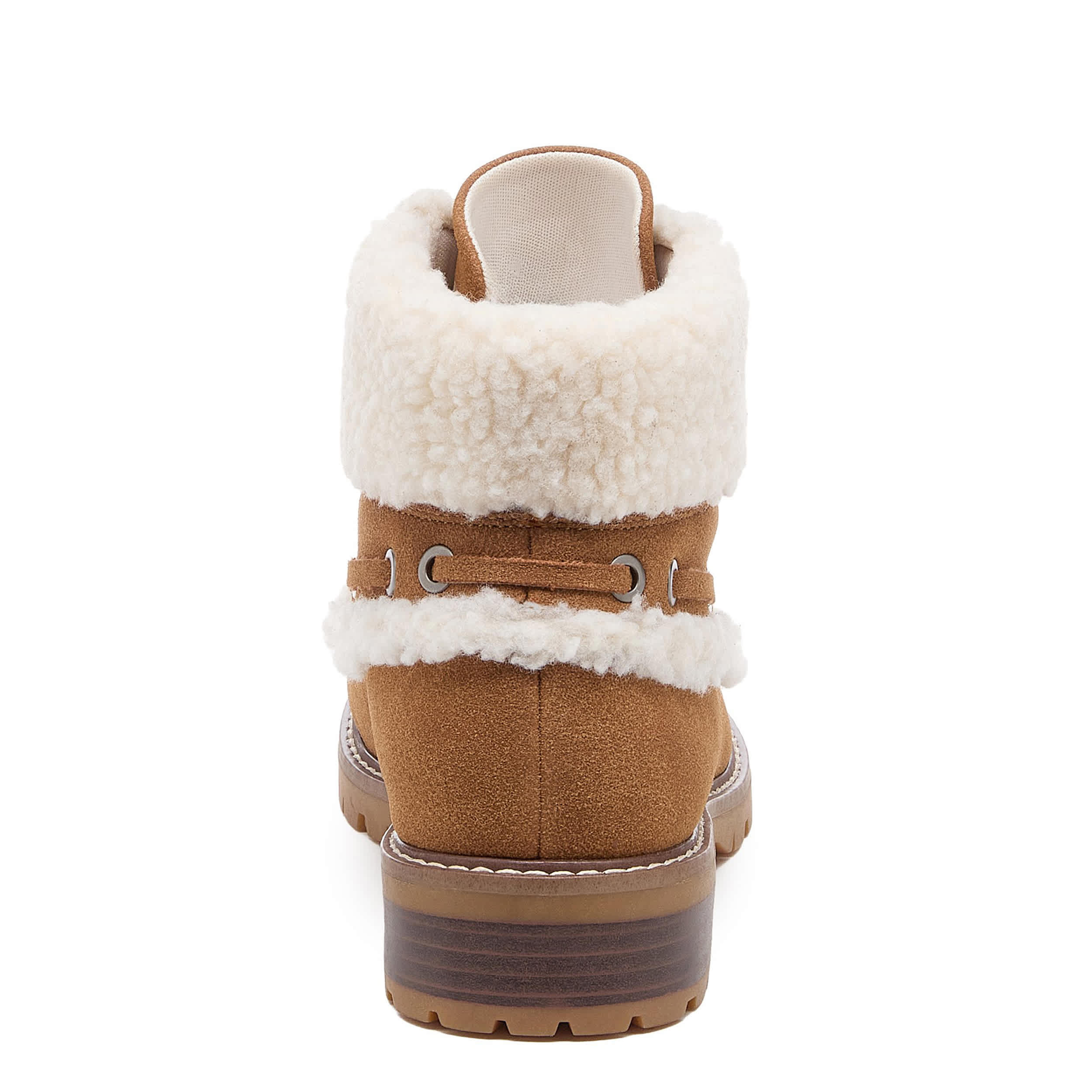 ROCKET DOG-WOMENS NIXIE LAVE UP FAUX FUR BOOT-COGNAC & 