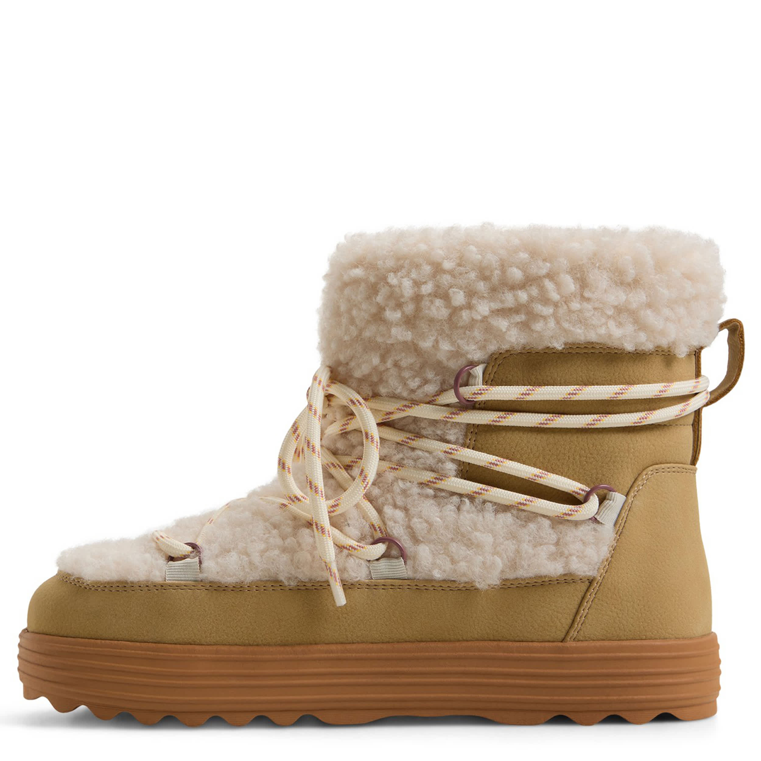 ROXY-WOMENS HOT COCOA FAUX FUR ANKLE BOOT-TAN & 