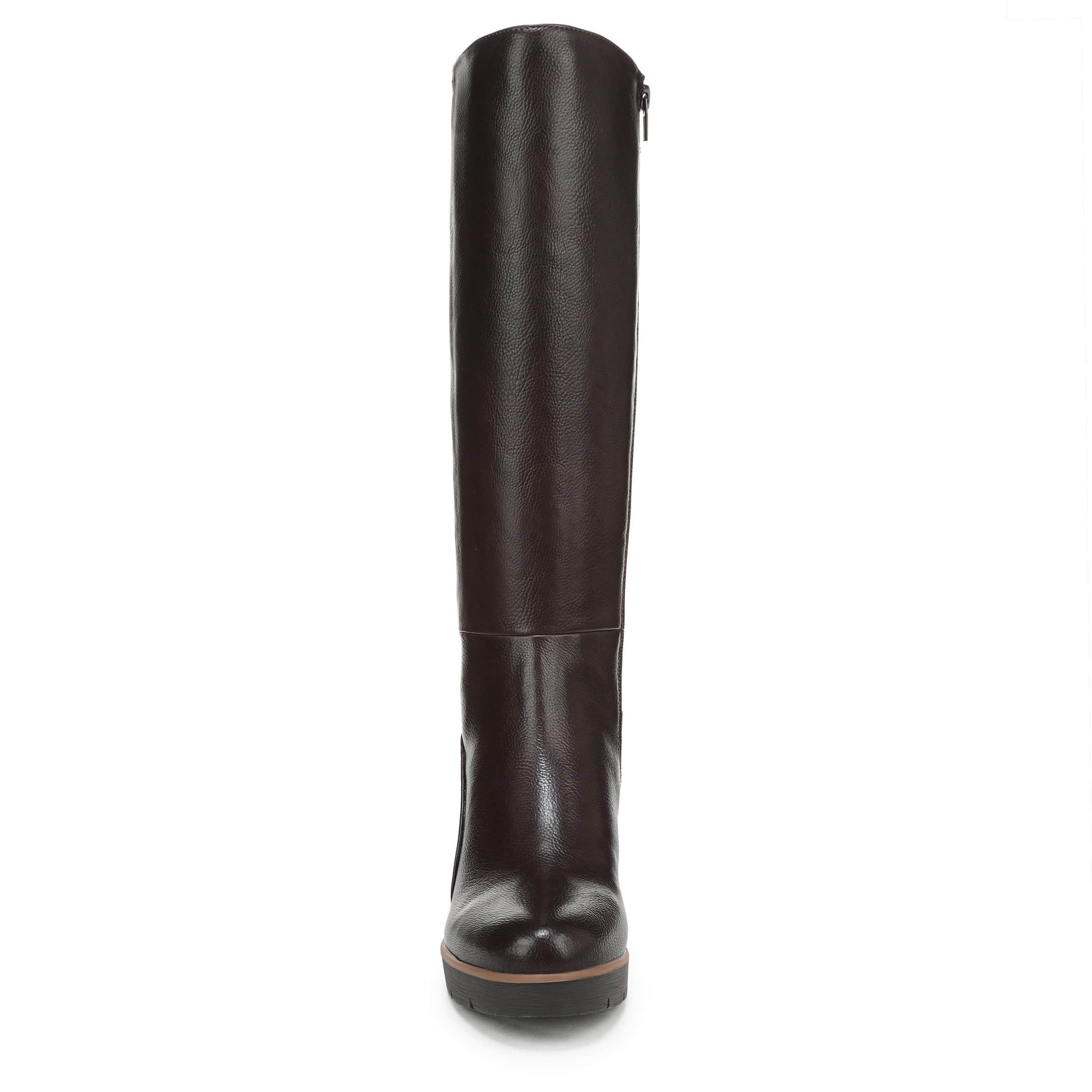 NATURAL SOUL BY NATURALIZER-WOMENS ADRIAN WEDGE BOOT-DARK BROWN & 