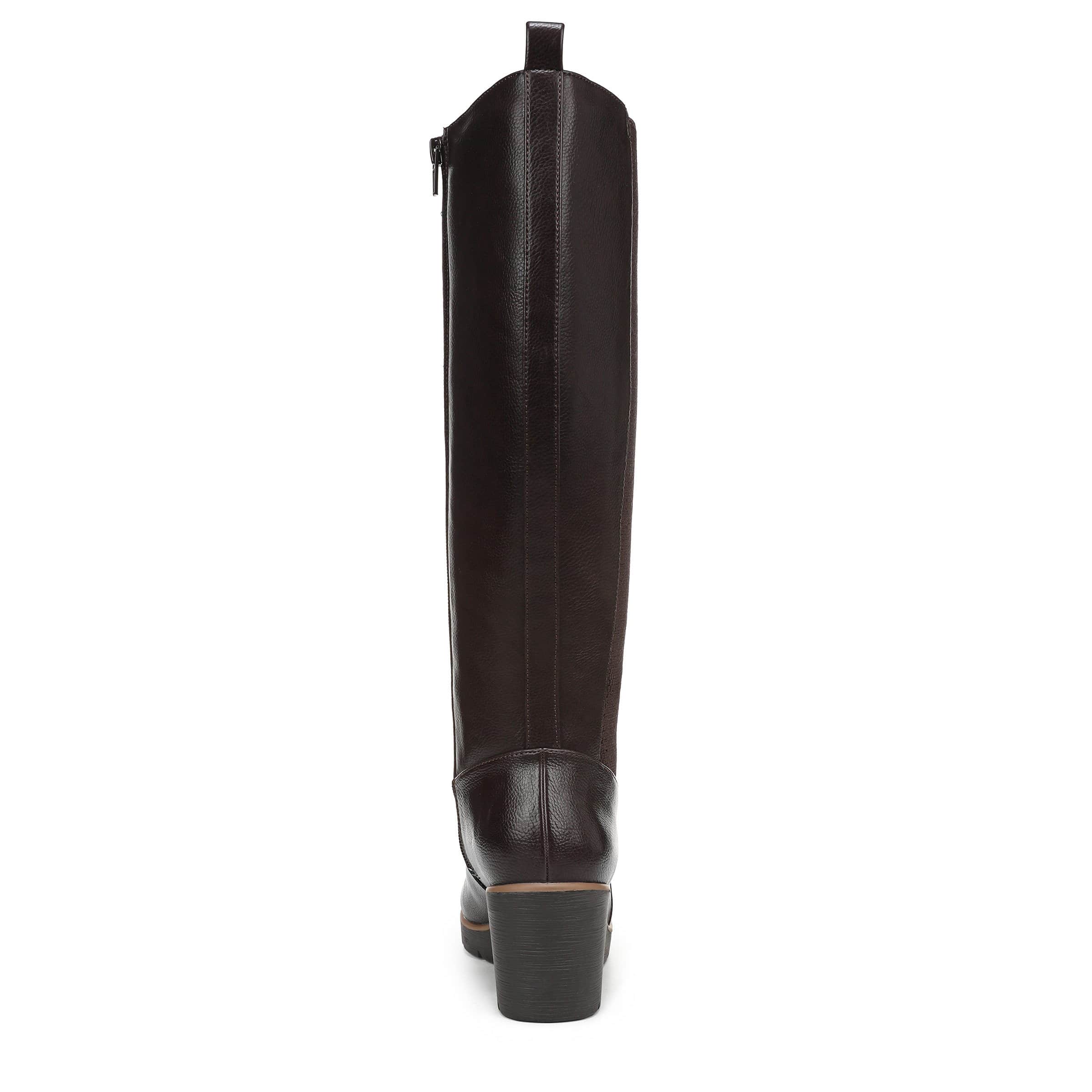 NATURAL SOUL BY NATURALIZER-WOMENS ADRIAN WEDGE BOOT-DARK BROWN & 