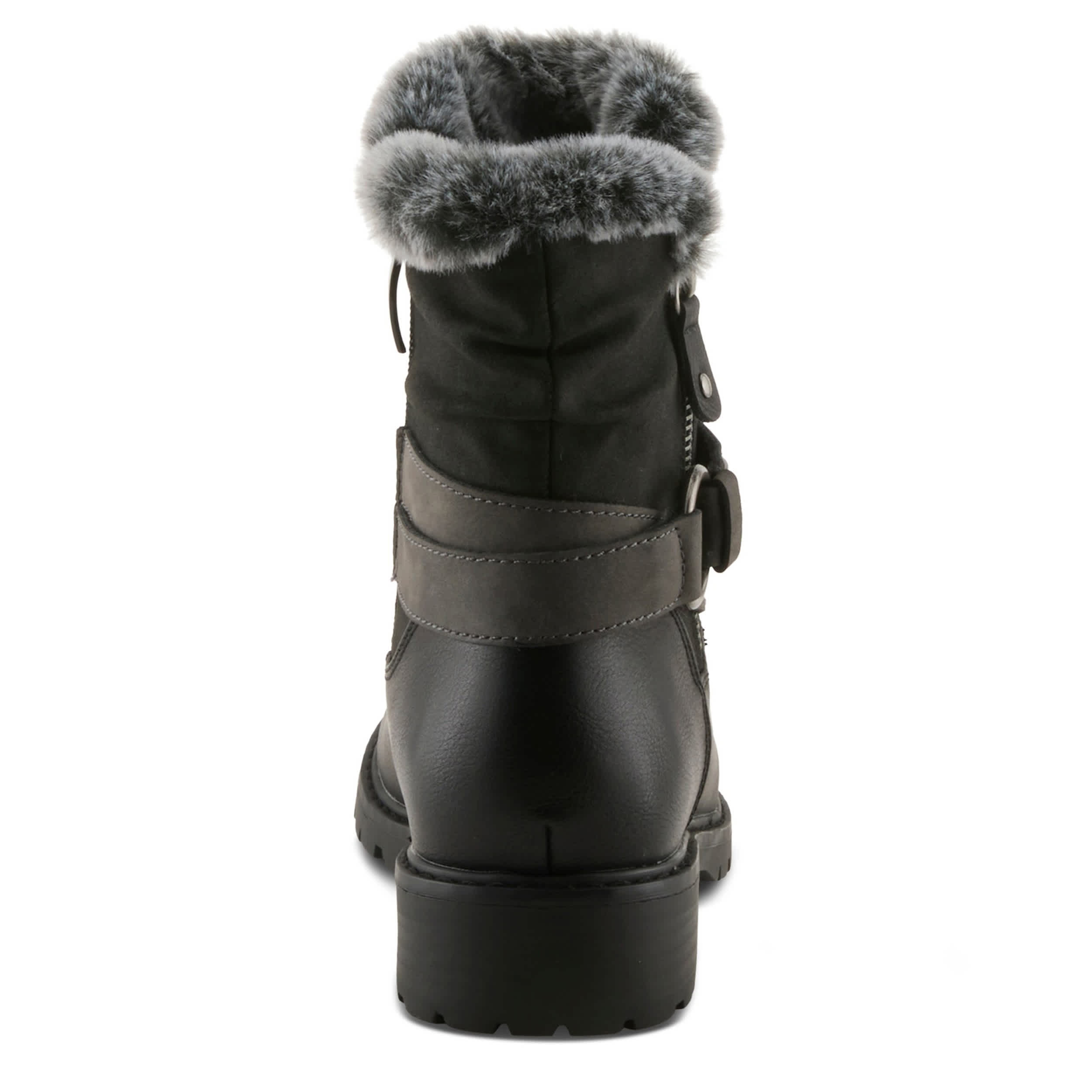 PATRIZIA-WOMENS VALEA FAUX FUR BOOTIE-BLACK & 