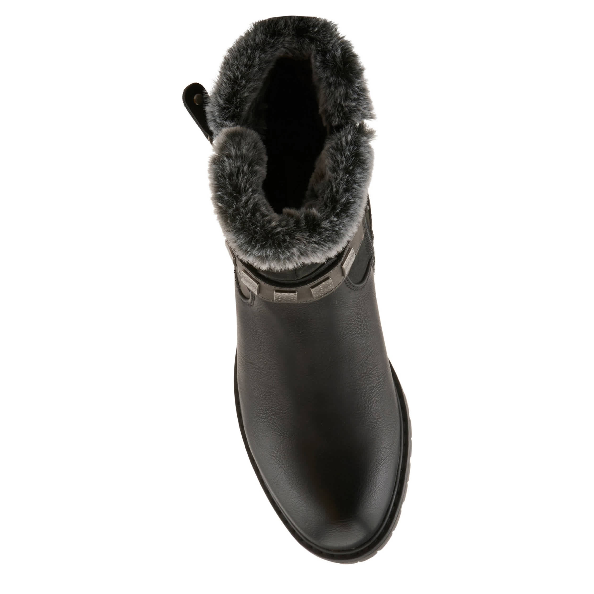 PATRIZIA-WOMENS VALEA FAUX FUR BOOTIE-BLACK & 