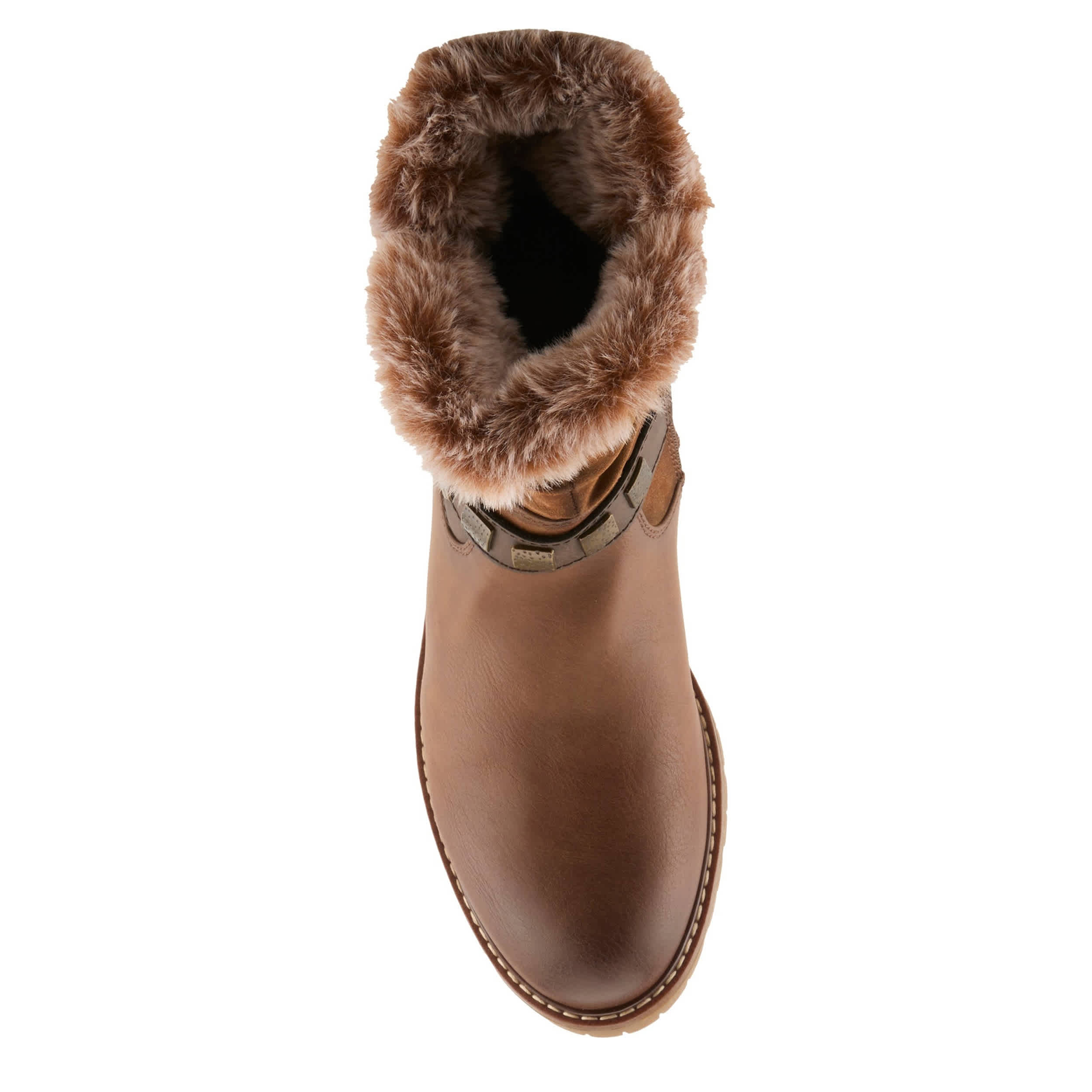 PATRIZIA-WOMENS VALEA FAUX FUR BOOTIE-BROWN & 