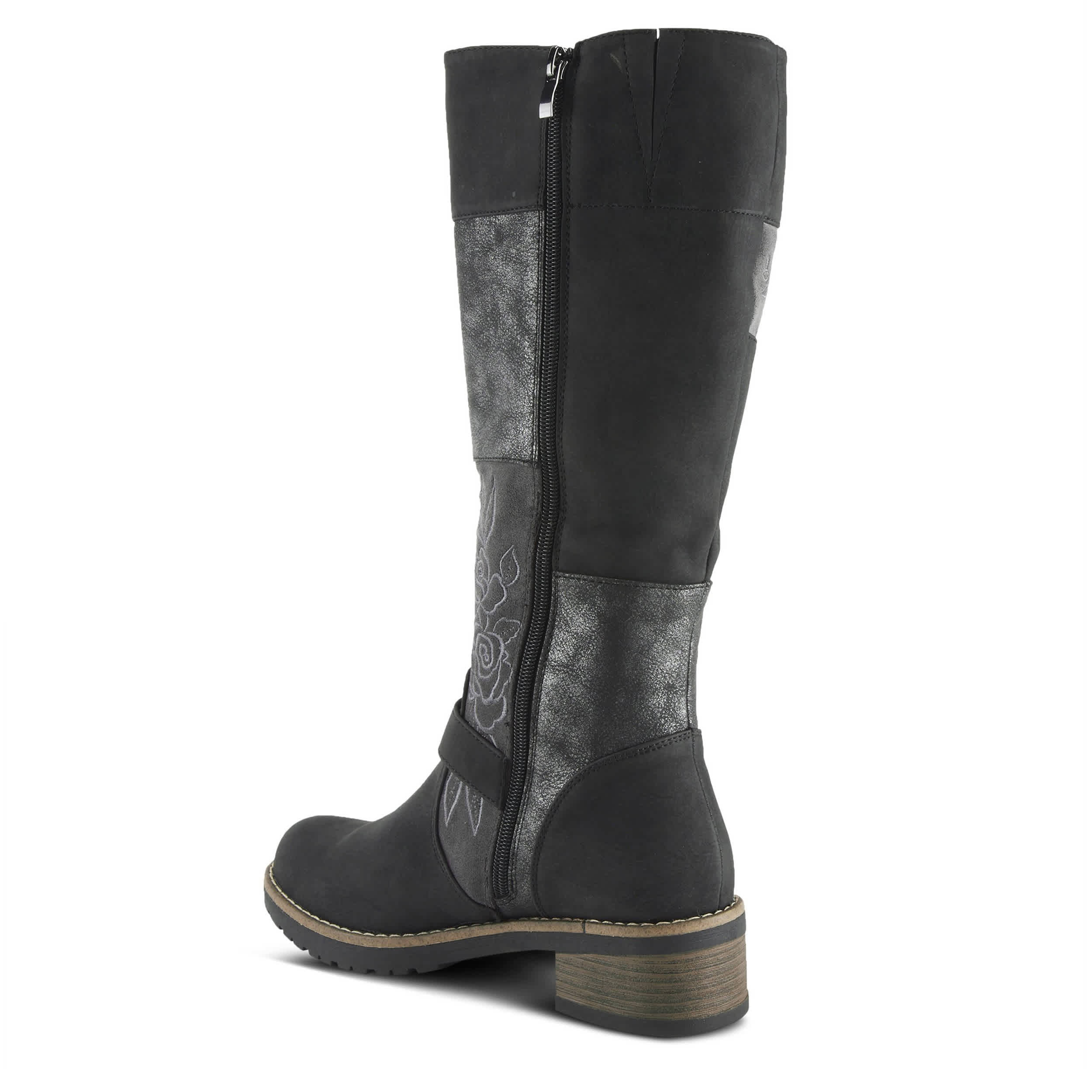 PATRIZIA-WOMENS COLLAGE TALL BOOT-BLACK & MULTICOLOR