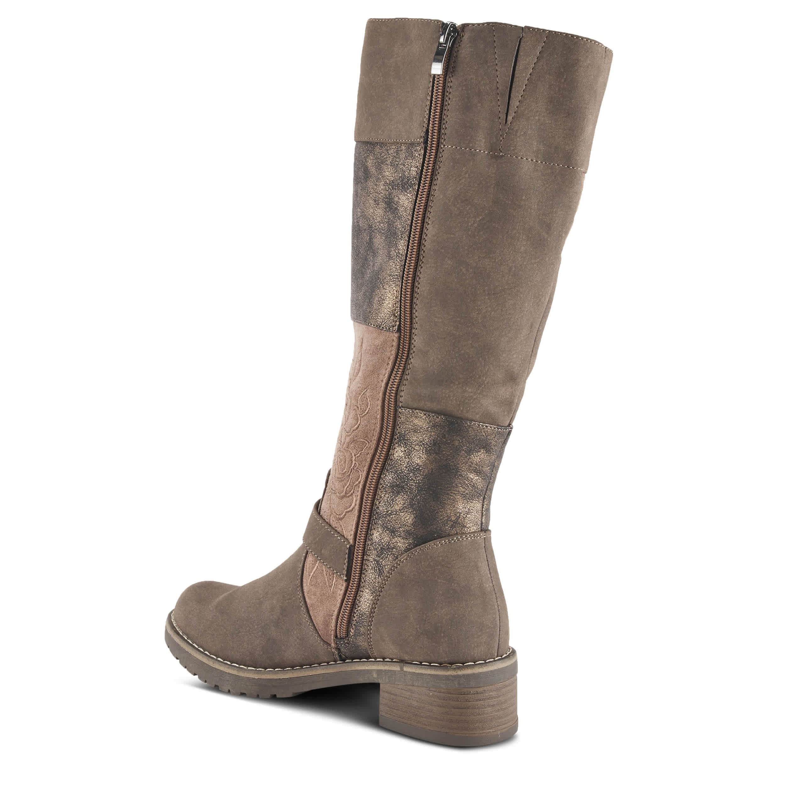 PATRIZIA-WOMENS COLLAGE TALL BOOT-BROWN & MULTICOLOR