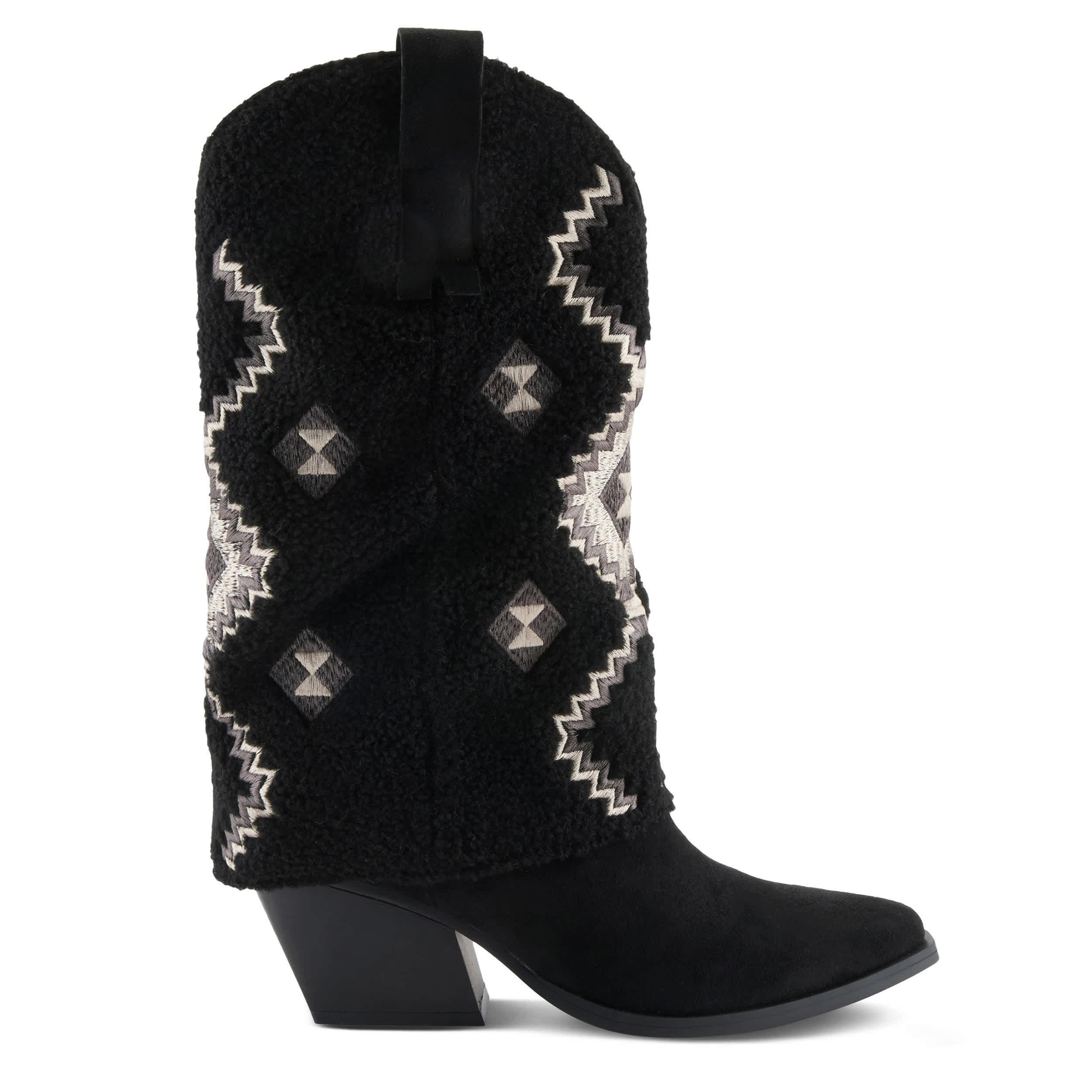 PATRIZIA-WOMENS WESTEE WESTERN FAUX FUR BOOT-BLACK & 