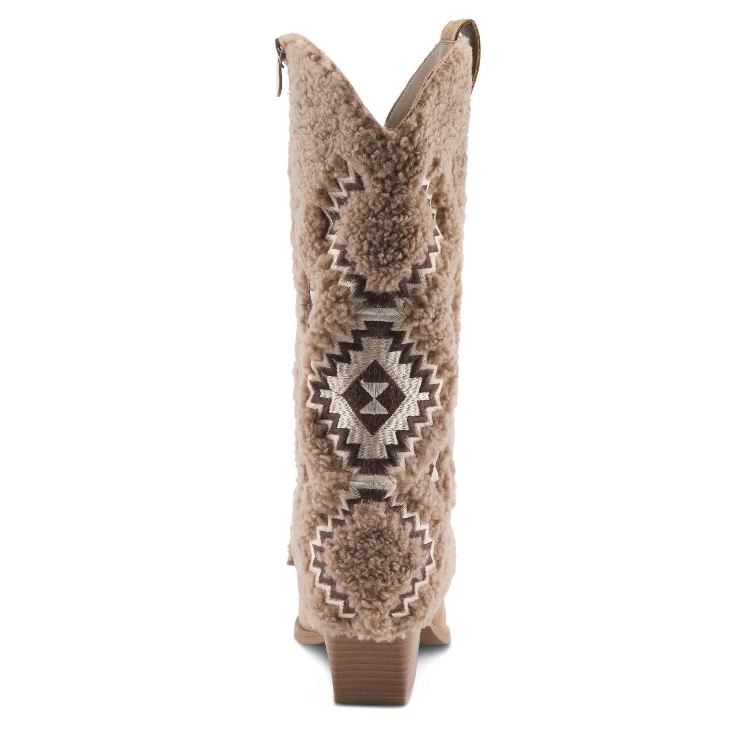 PATRIZIA-WOMENS WESTEE WESTERN FAUX FUR BOOT-BEIGE & 