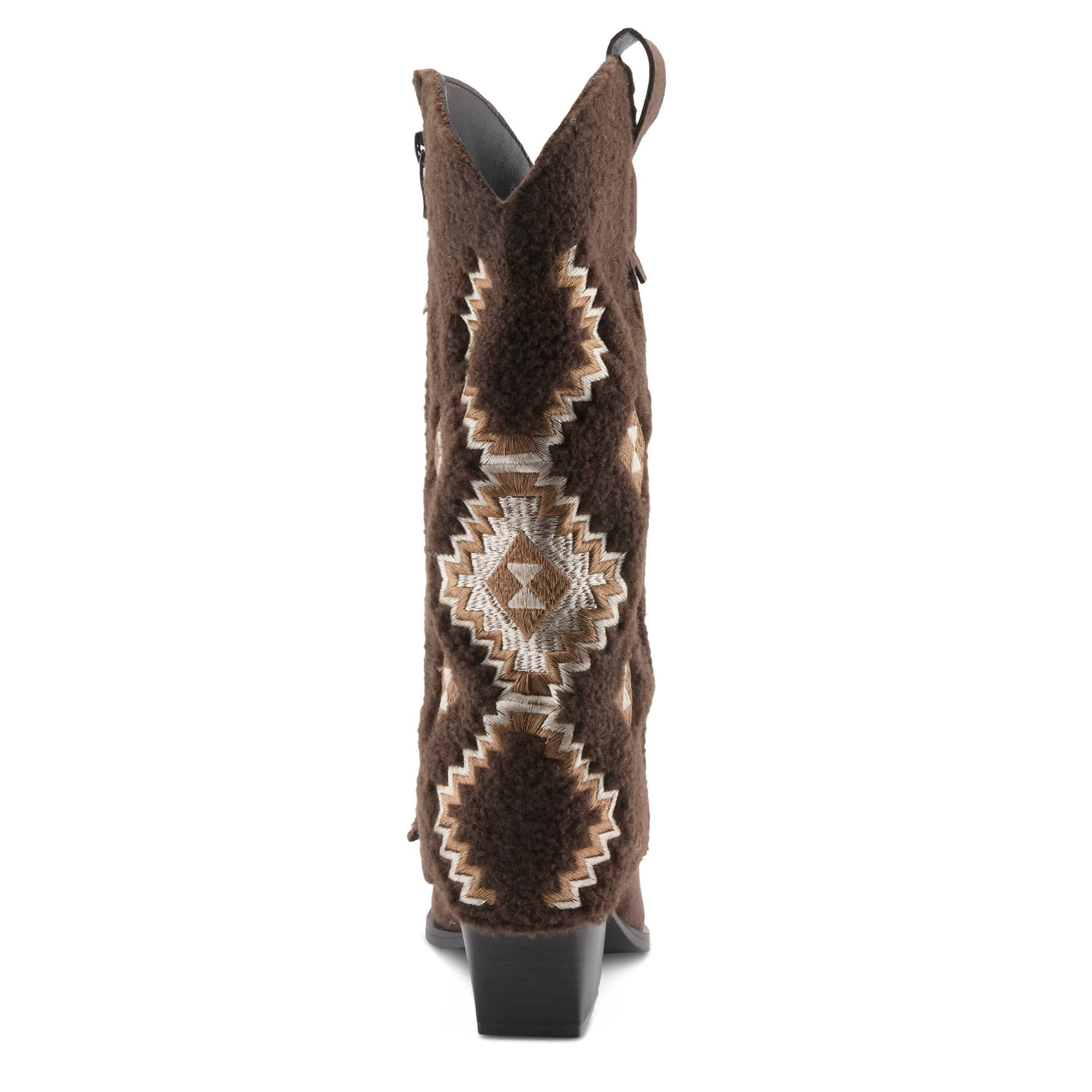 PATRIZIA-WOMENS WESTEE WESTERN FAUX FUR BOOT-DARK BROWN & 