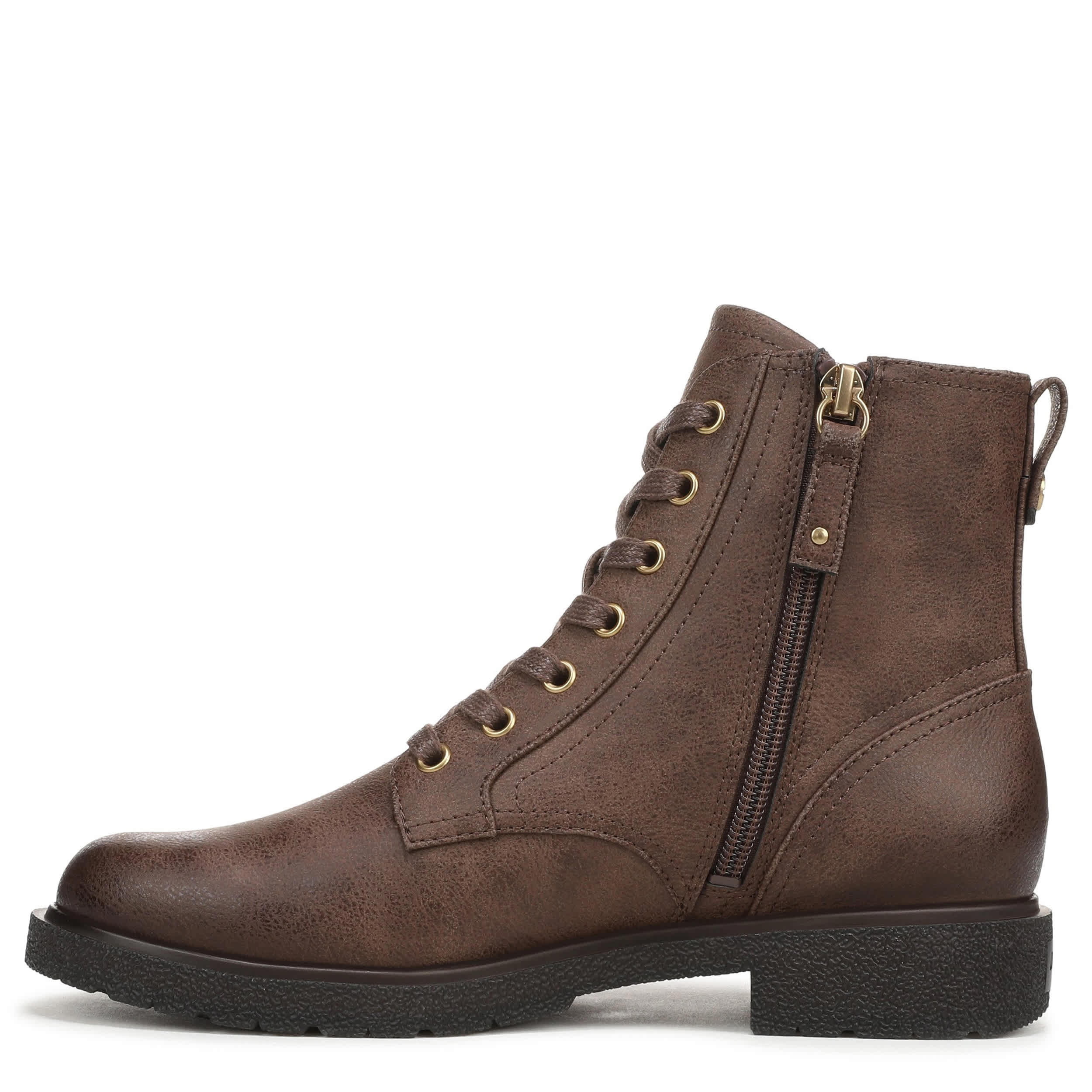 DR. SCHOLL'S-WOMENS AVIATION LACE BOOT-DARK BROWN & 