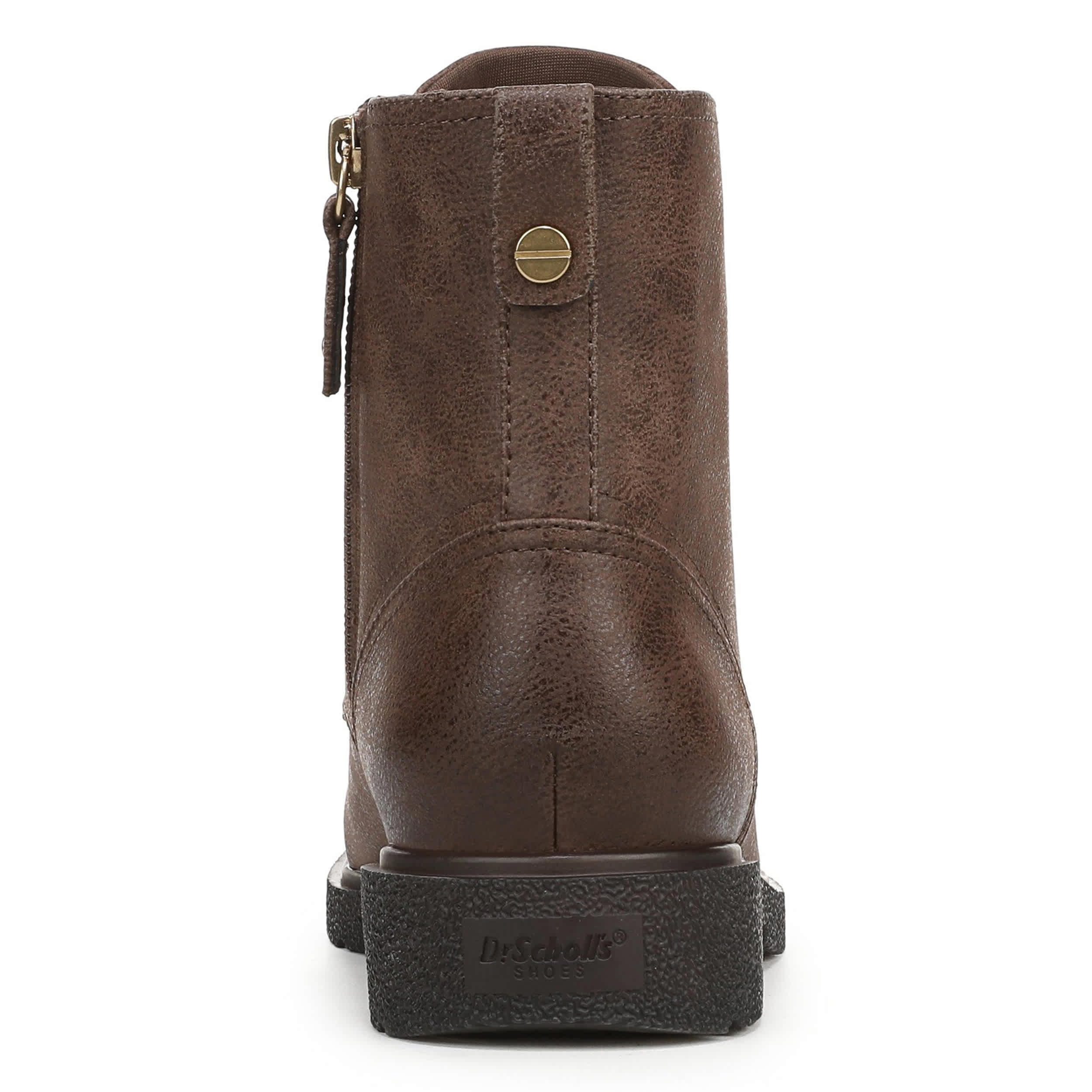 DR. SCHOLL'S-WOMENS AVIATION LACE BOOT-DARK BROWN & 