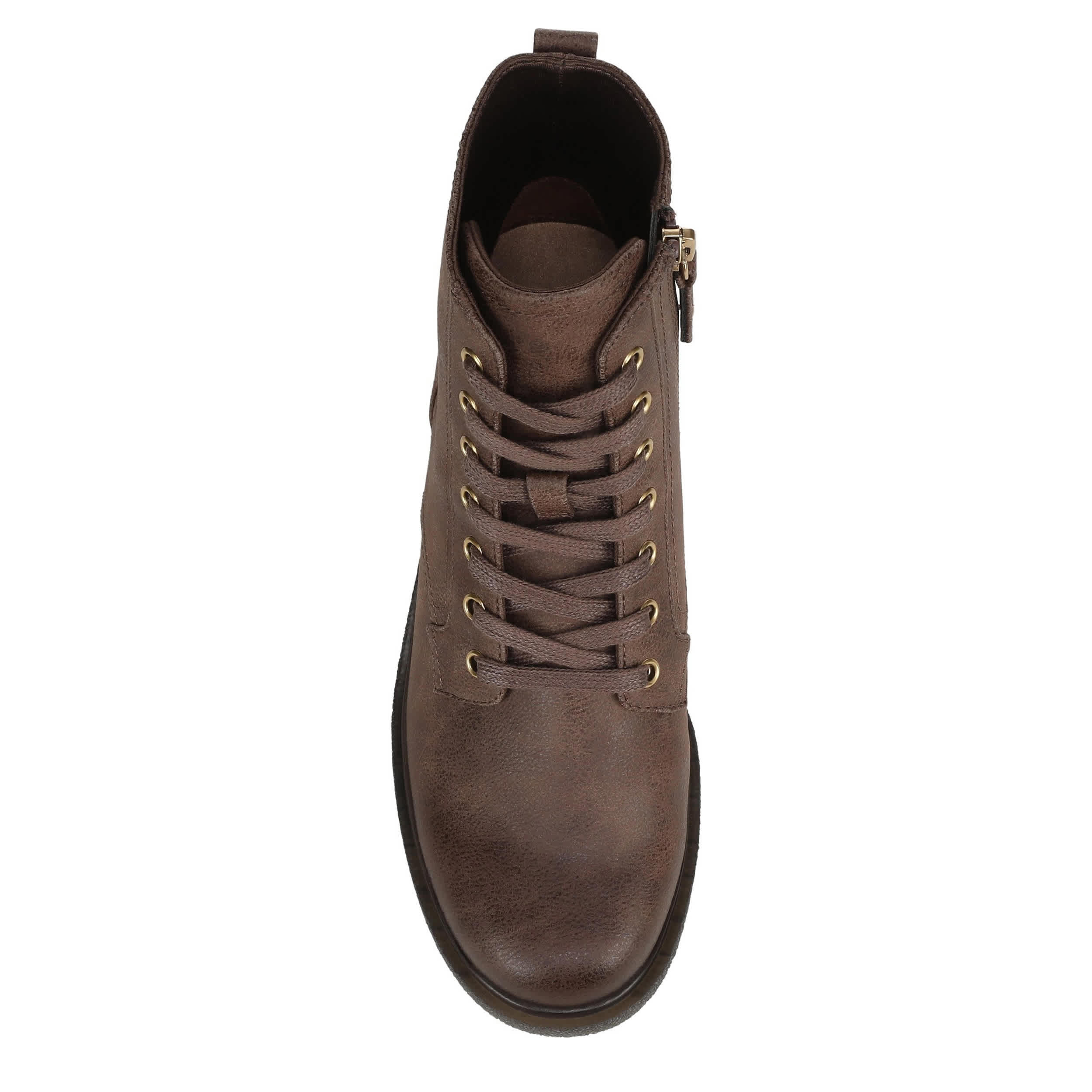 DR. SCHOLL'S-WOMENS AVIATION LACE BOOT-DARK BROWN & 