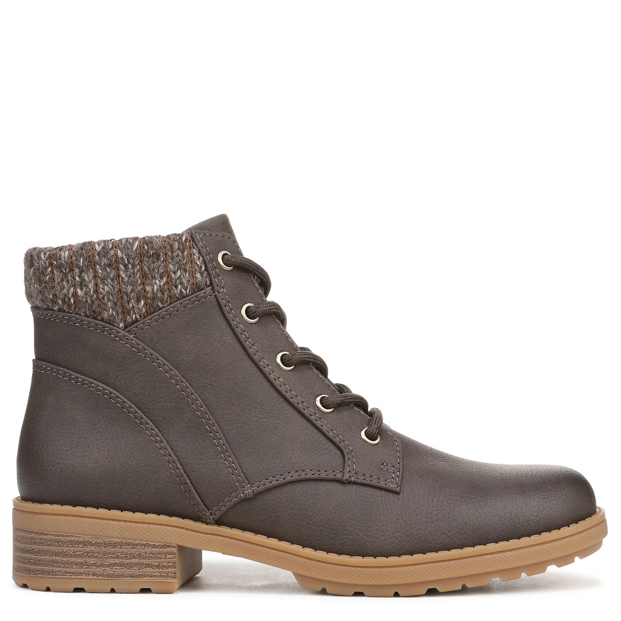 DR. SCHOLL'S-WOMENS DAPHNE LACE BOOTIE-DARK BROWN & 