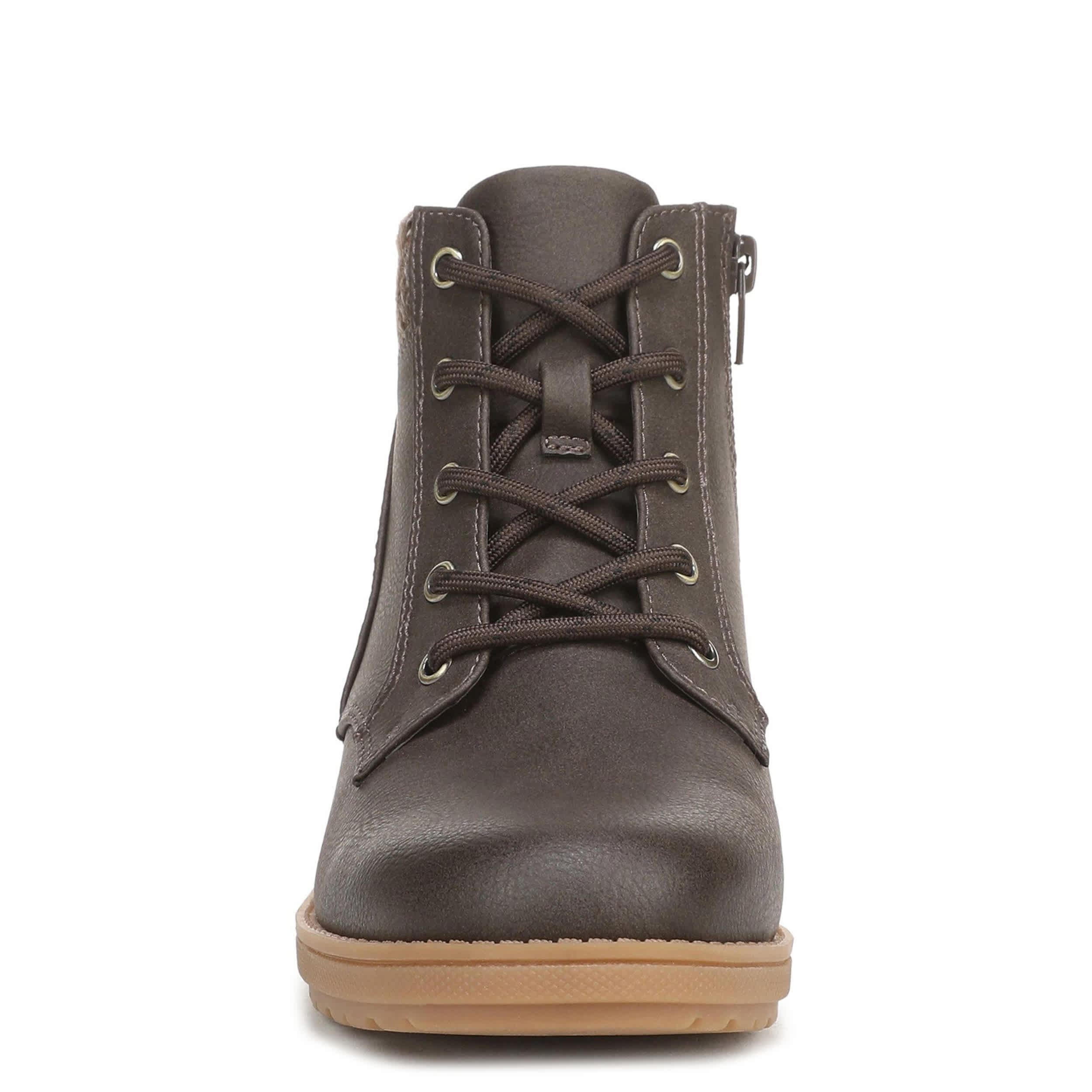 DR. SCHOLL'S-WOMENS DAPHNE LACE BOOTIE-DARK BROWN & 