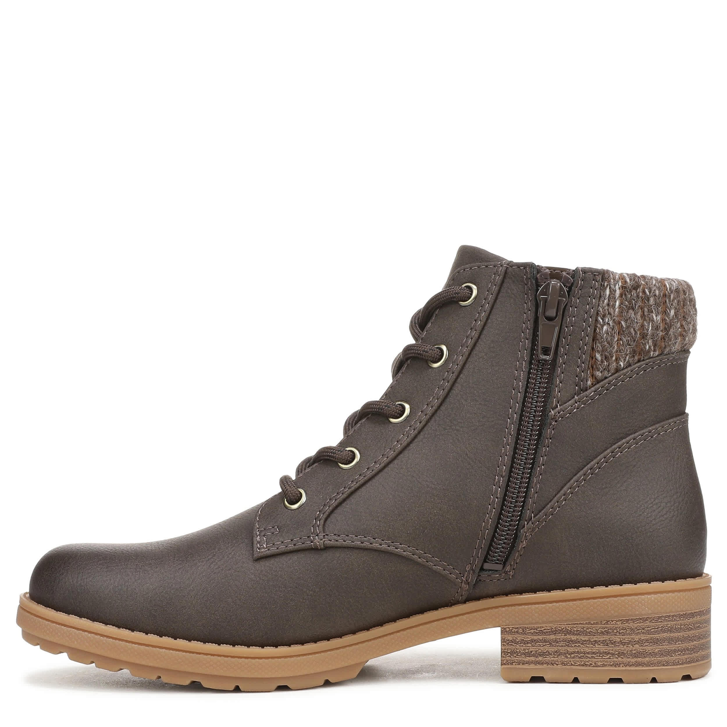 DR. SCHOLL'S-WOMENS DAPHNE LACE BOOTIE-DARK BROWN & 