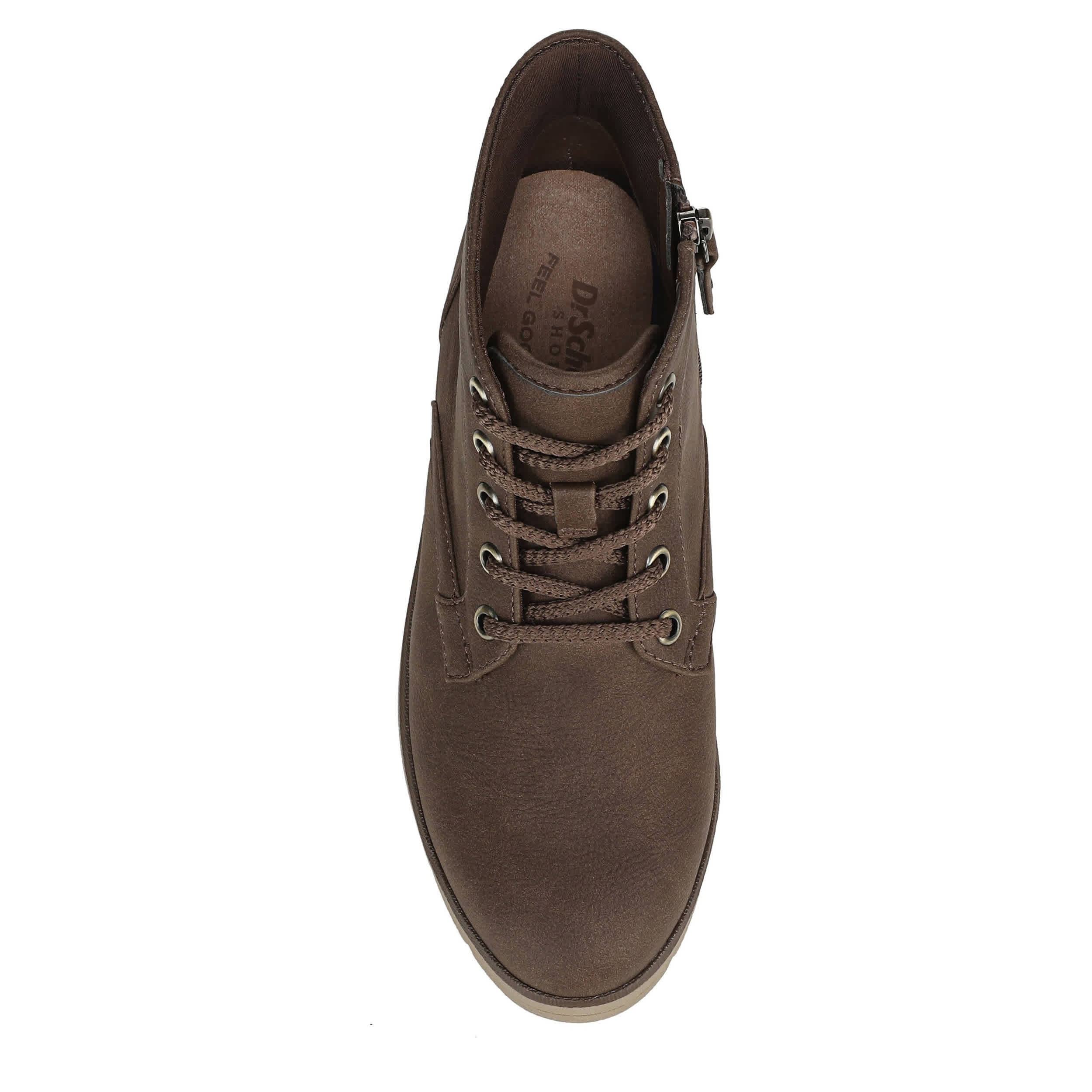 DR. SCHOLL'S-WOMENS NORTHSTAR LACE BOOTIE-DARK BROWN & 