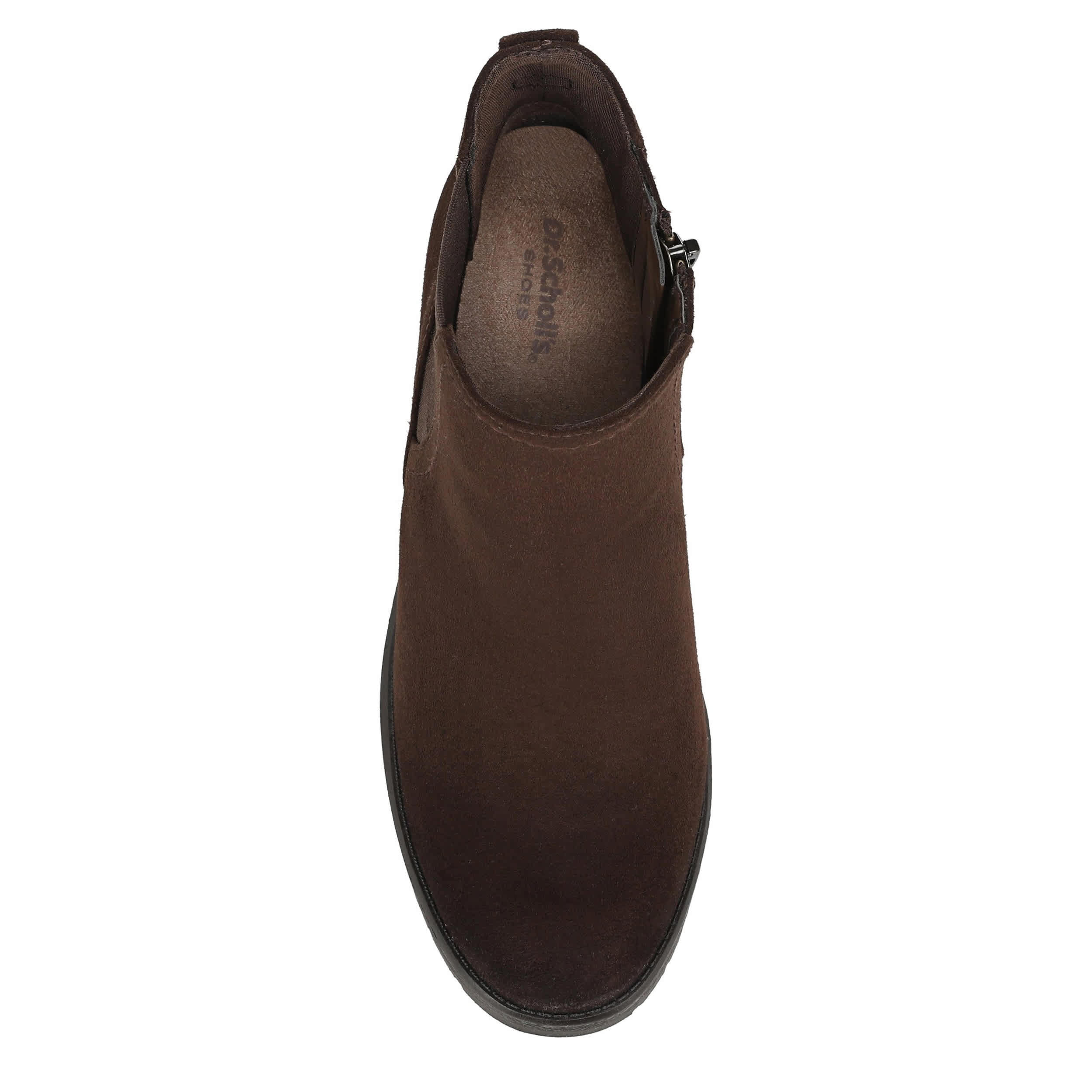 DR. SCHOLL'S-WOMENS CAMDEN WEDGE BOOTIE-BROWN & 