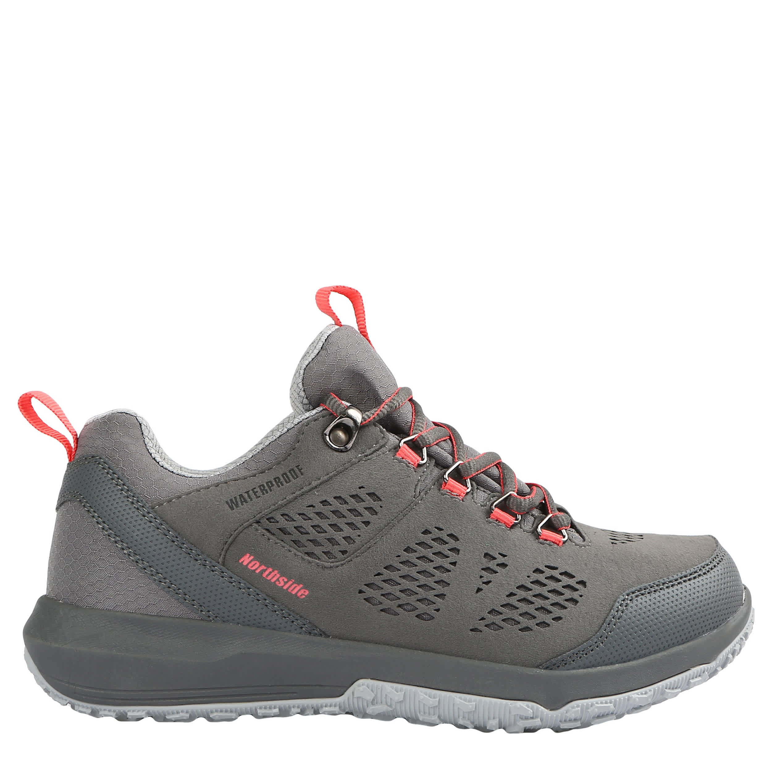 NORTHSIDE-WOMENS BENTON HIKING SHOE-GREY & CORAL