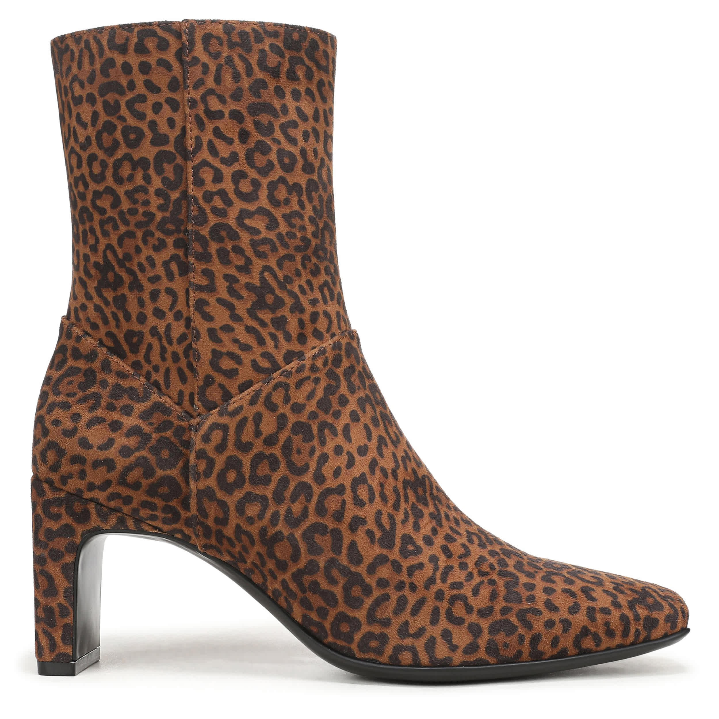 NATURALIZER-WOMENS NONA-BOOTIE BOOTIE-DARK BROWN & LEOPARD