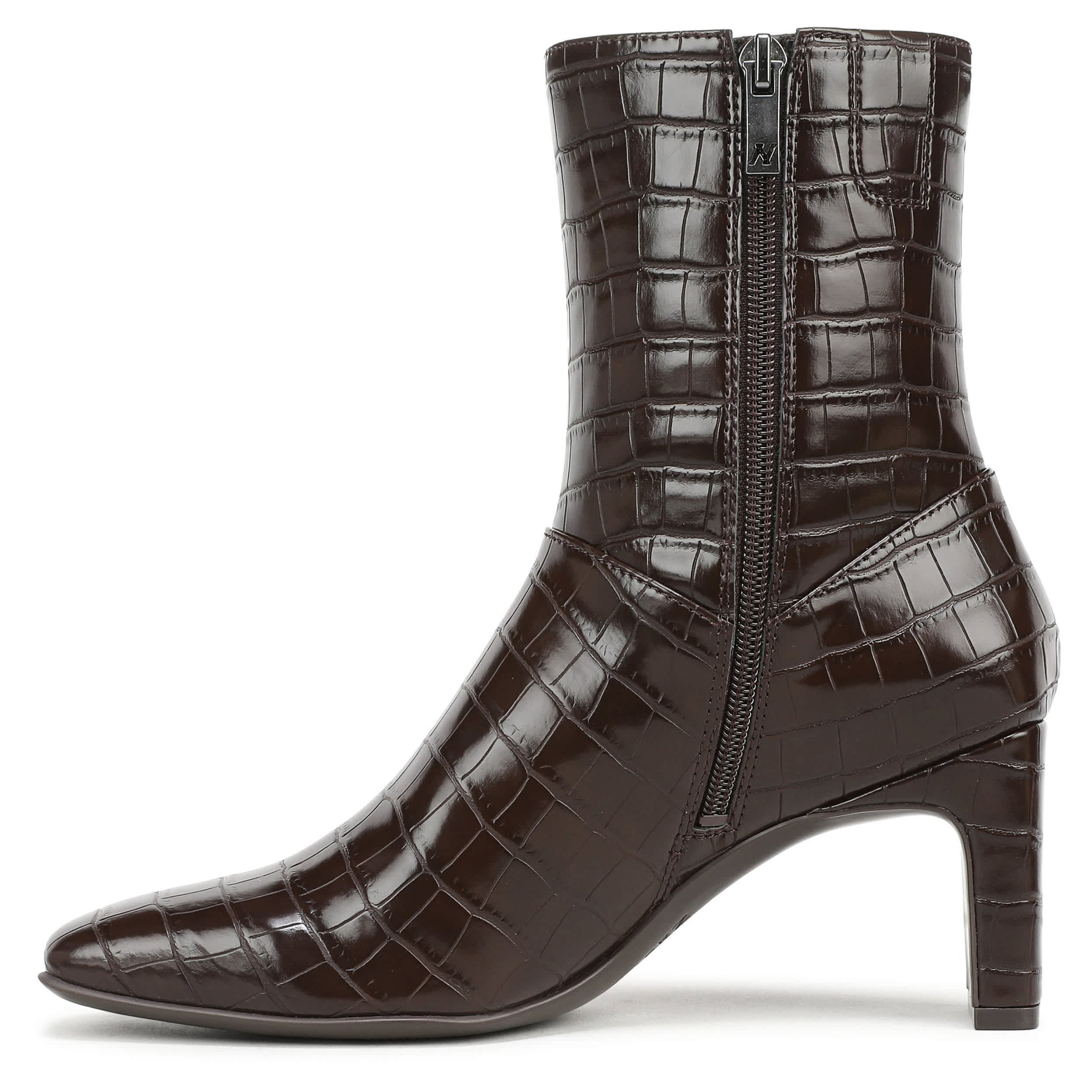 NATURALIZER-WOMENS NONA-BOOTIE BOOTIE-DARK BROWN & ANIMAL