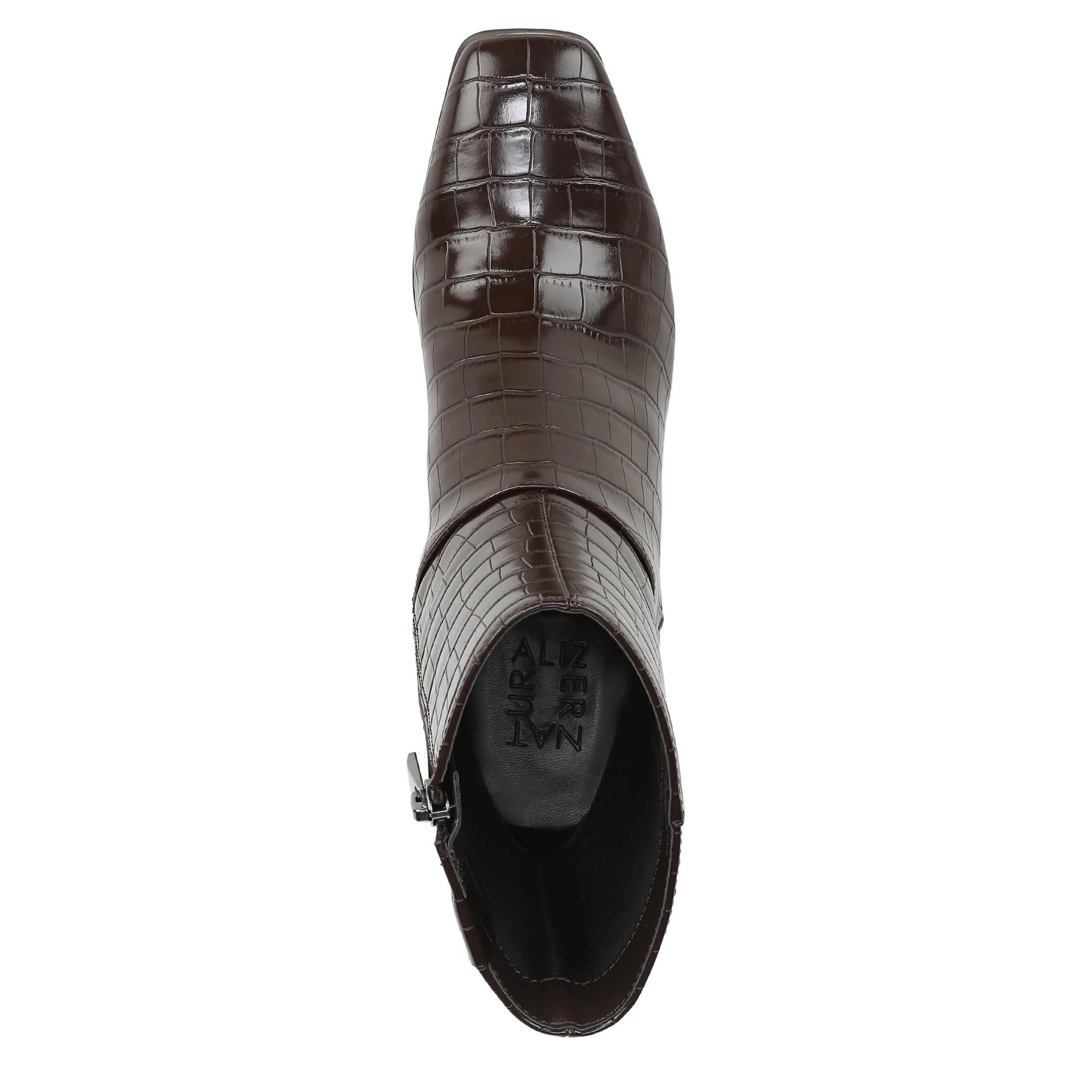 NATURALIZER-WOMENS NONA-BOOTIE BOOTIE-DARK BROWN & ANIMAL